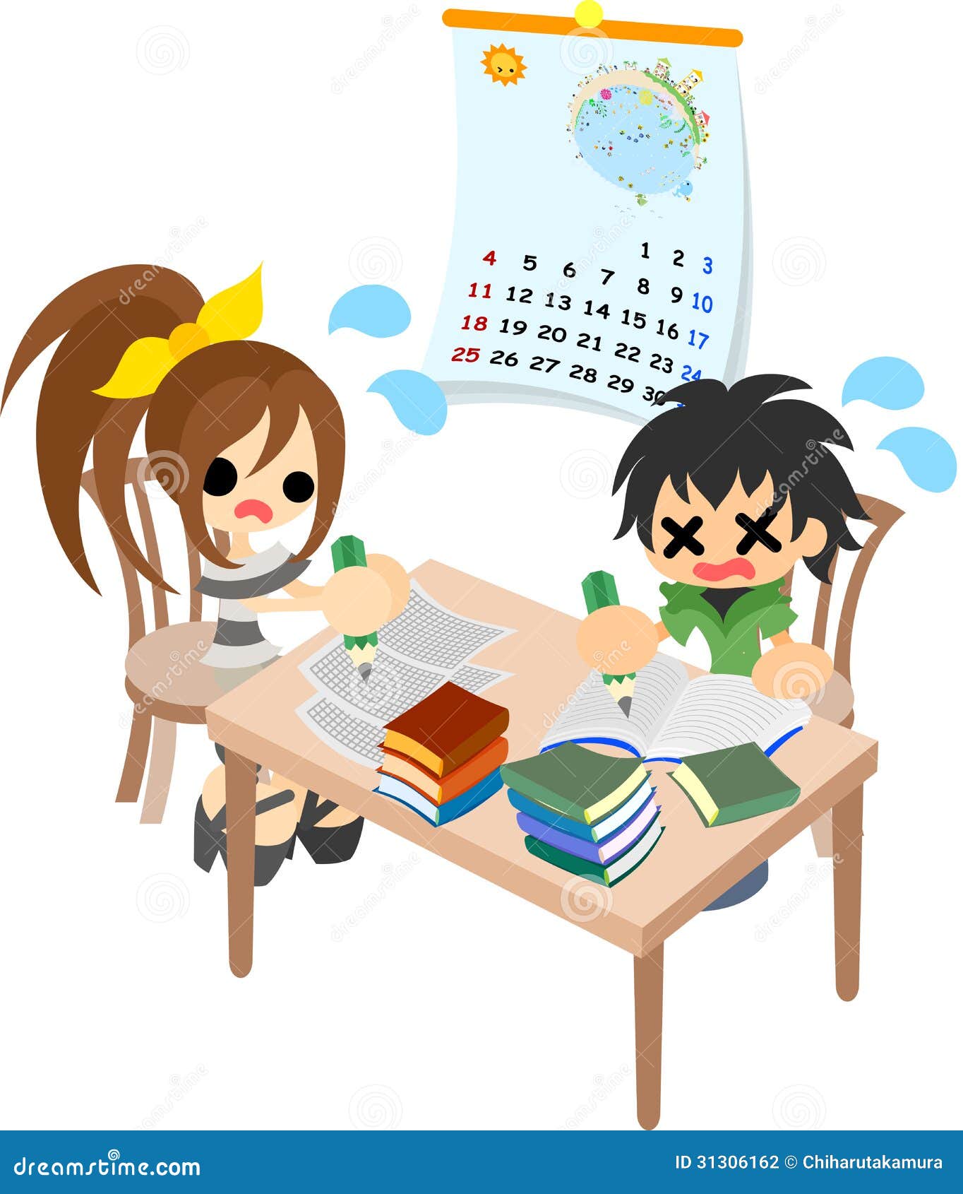 summer vacation homework clipart