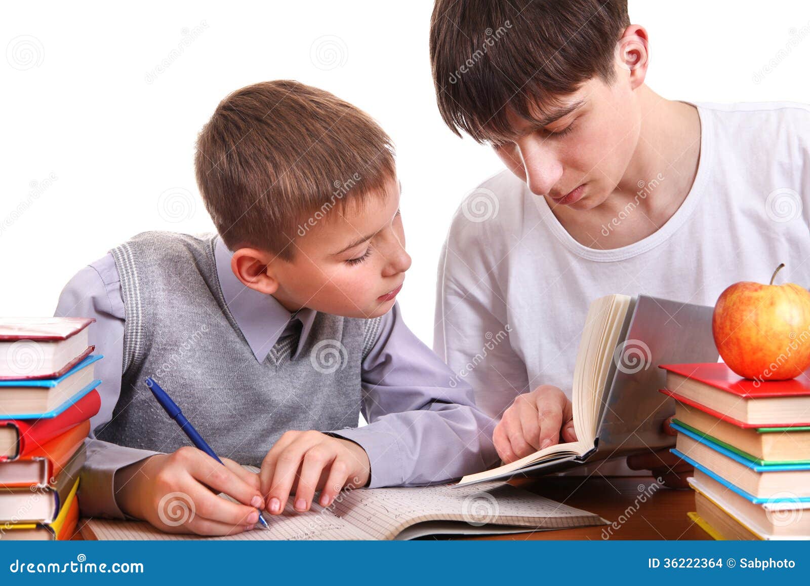 my brother often help me ... my homework