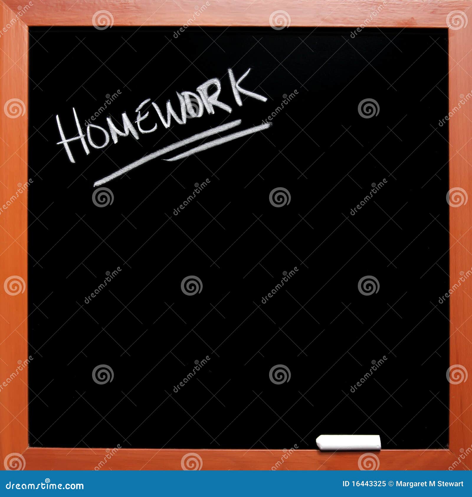 homework written on blackboard