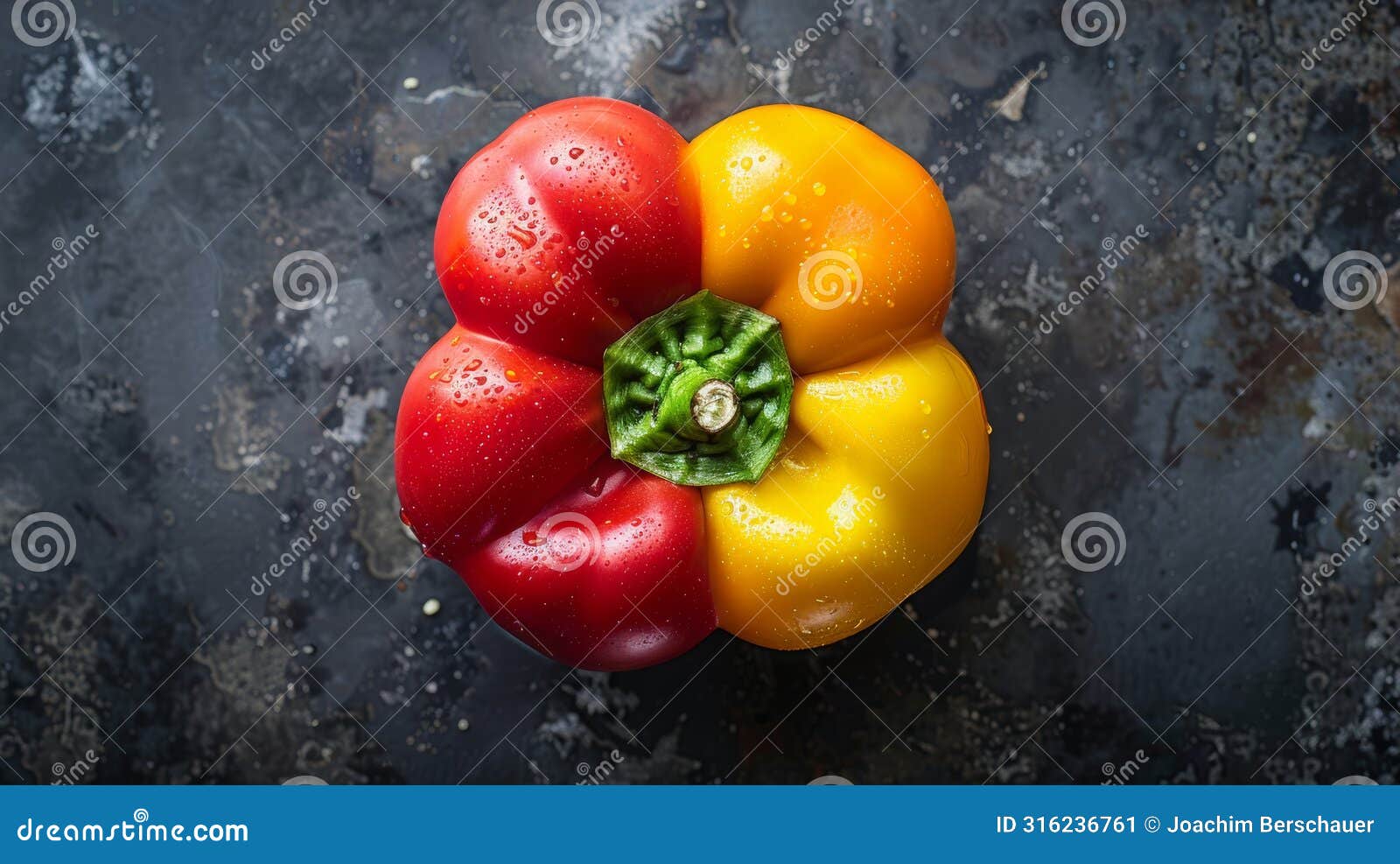 homey top down bell pepper food photo in soft, realistic, neutral tones for enticing visuals