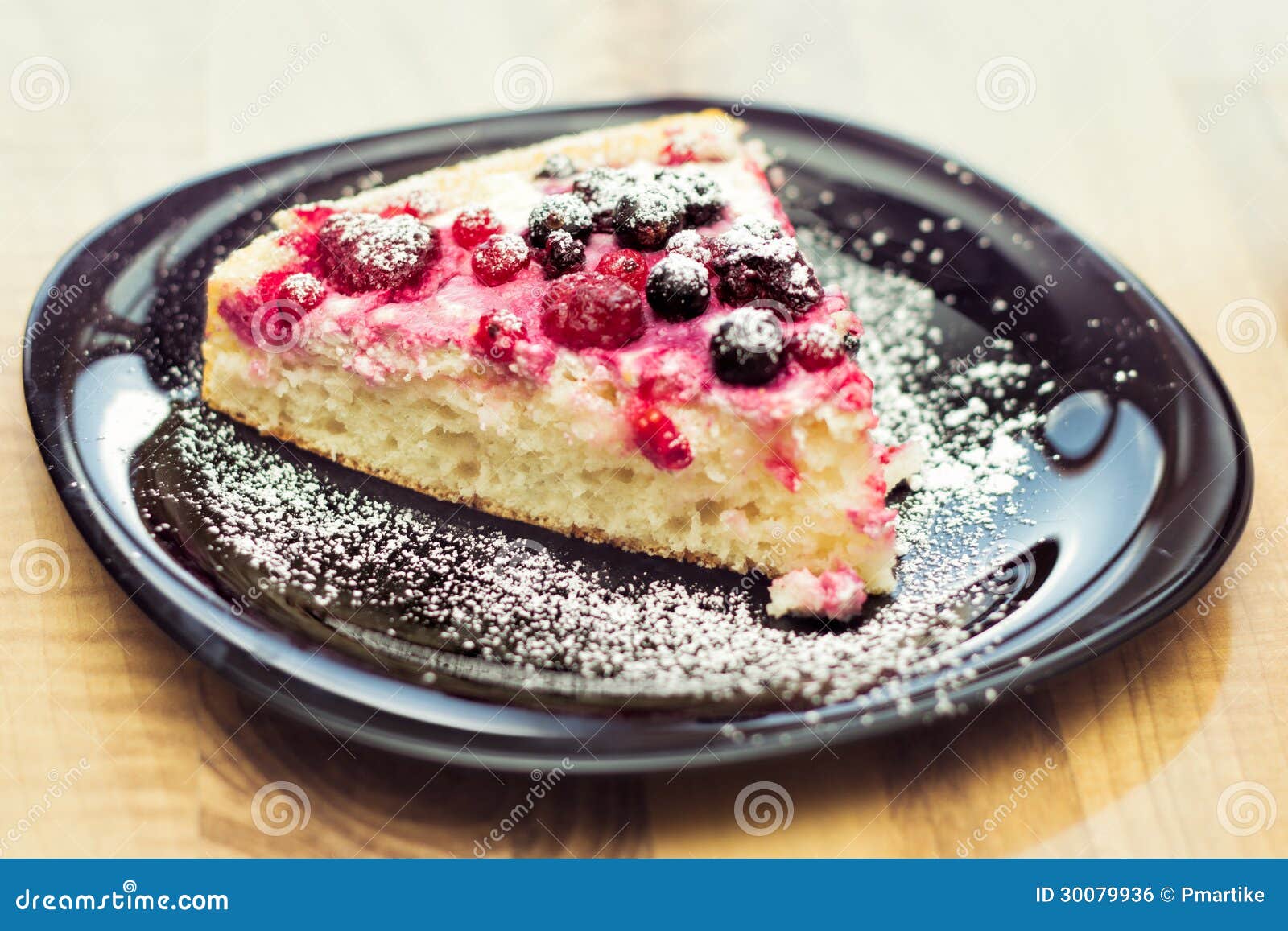 Hommade Cottage Cheese Tart With Forest Fruit Stock Photo Image