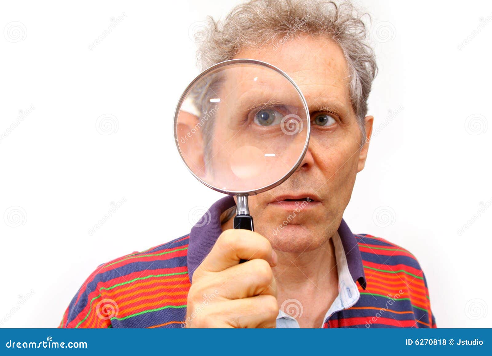 Homme avec la loupe photo stock. Image du caucasien, masculin 6270818