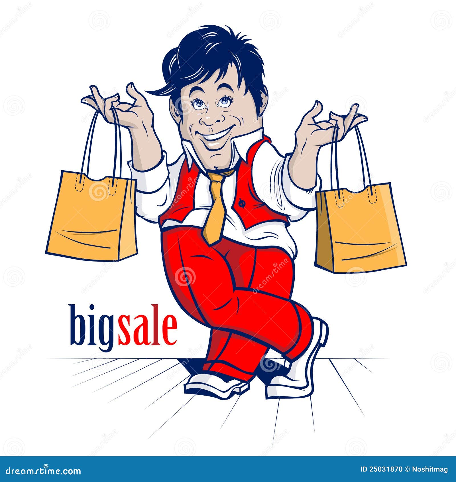 Homme D achats  De Dessin  Anim  Grande Vente Illustration 