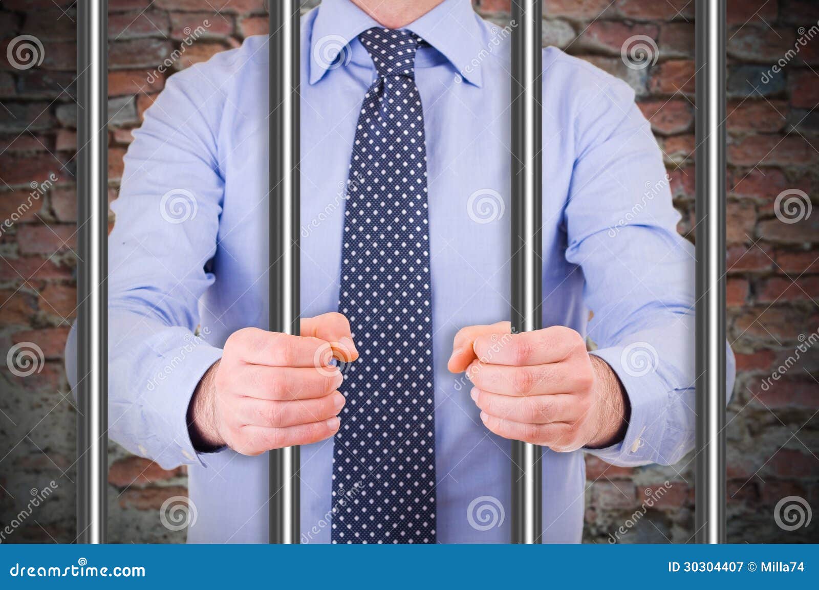 Image d'homme d'affaires en prison.