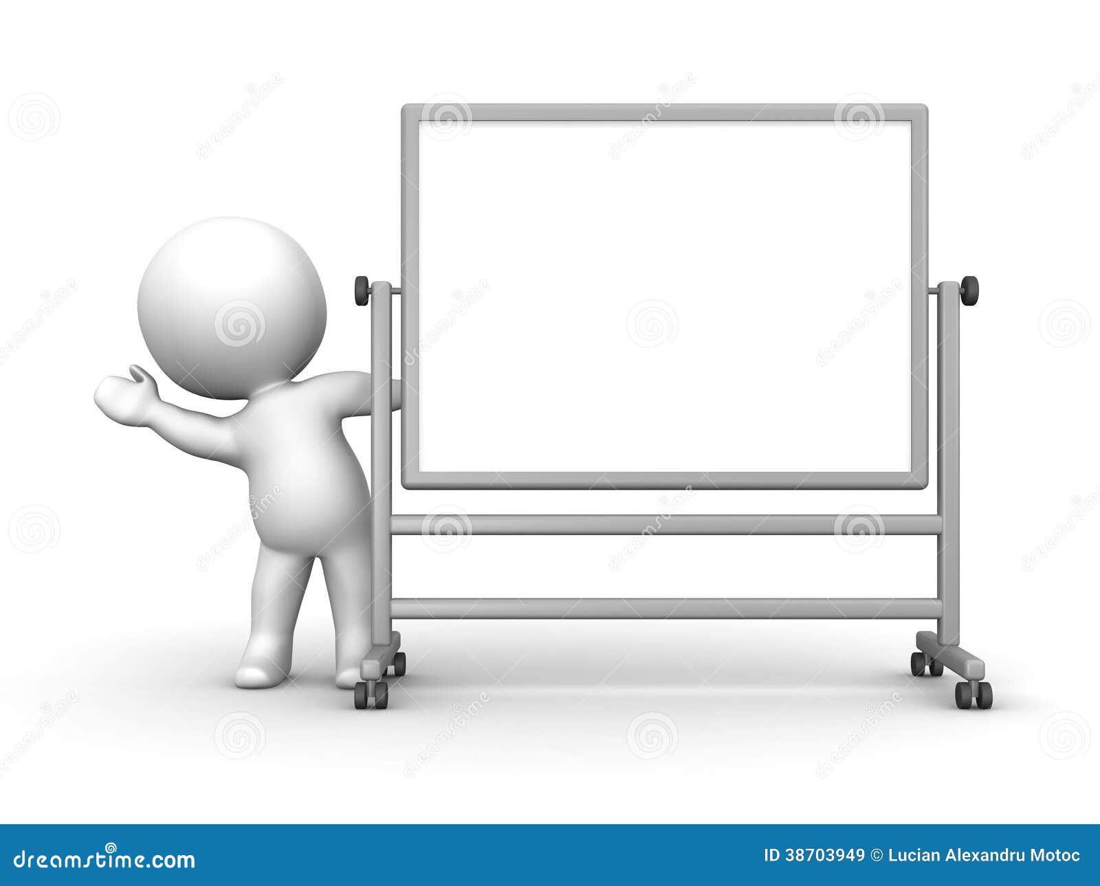 Homme 3D Ondulant Par Derrière Le Grand Tableau Blanc Illustration Stock -  Illustration du enseignement, rendu: 38703949