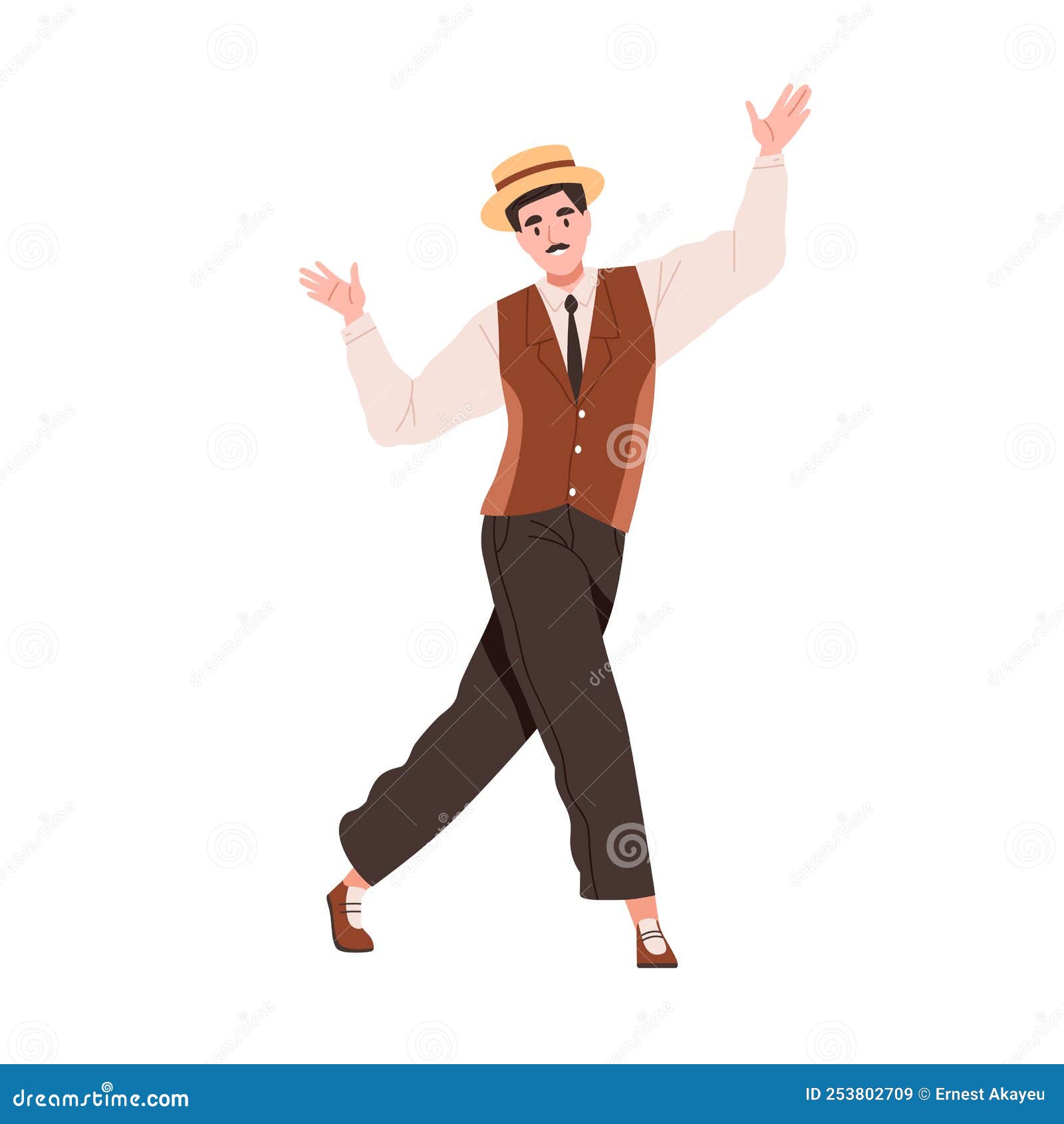 Homme Dansant À La Fête Gatsby De Broadway Des Années 1920. New