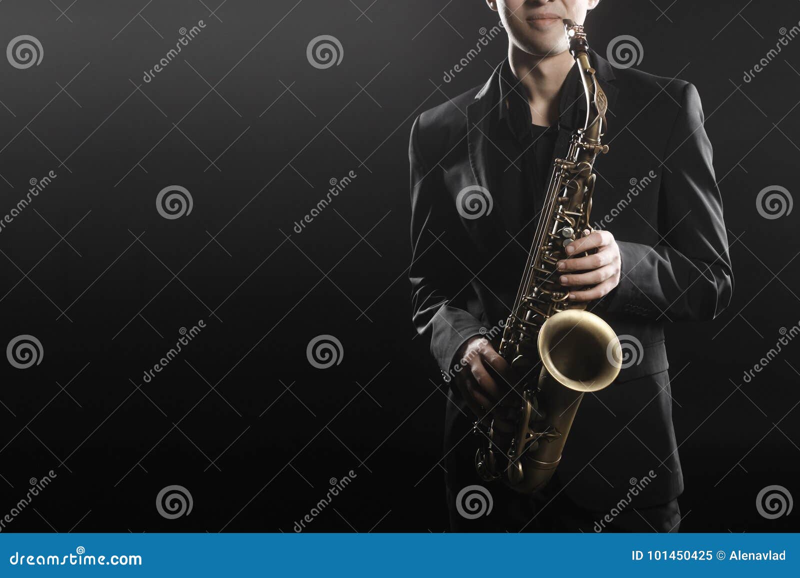 Homme De Jazz De Saxophoniste De Joueur De Saxophone Image stock - Image du  homme, noir: 101450425