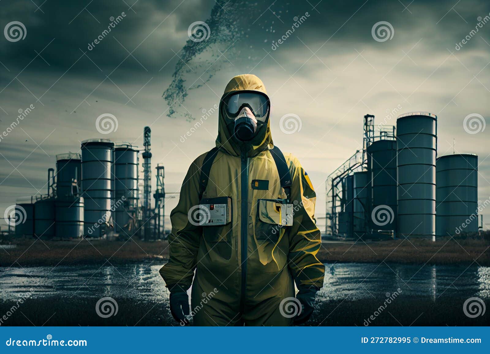 chimique spécialiste porter sécurité uniforme et gaz masque inspecter  chimique fuite dans industrie usine 28132667 Photo de stock chez Vecteezy