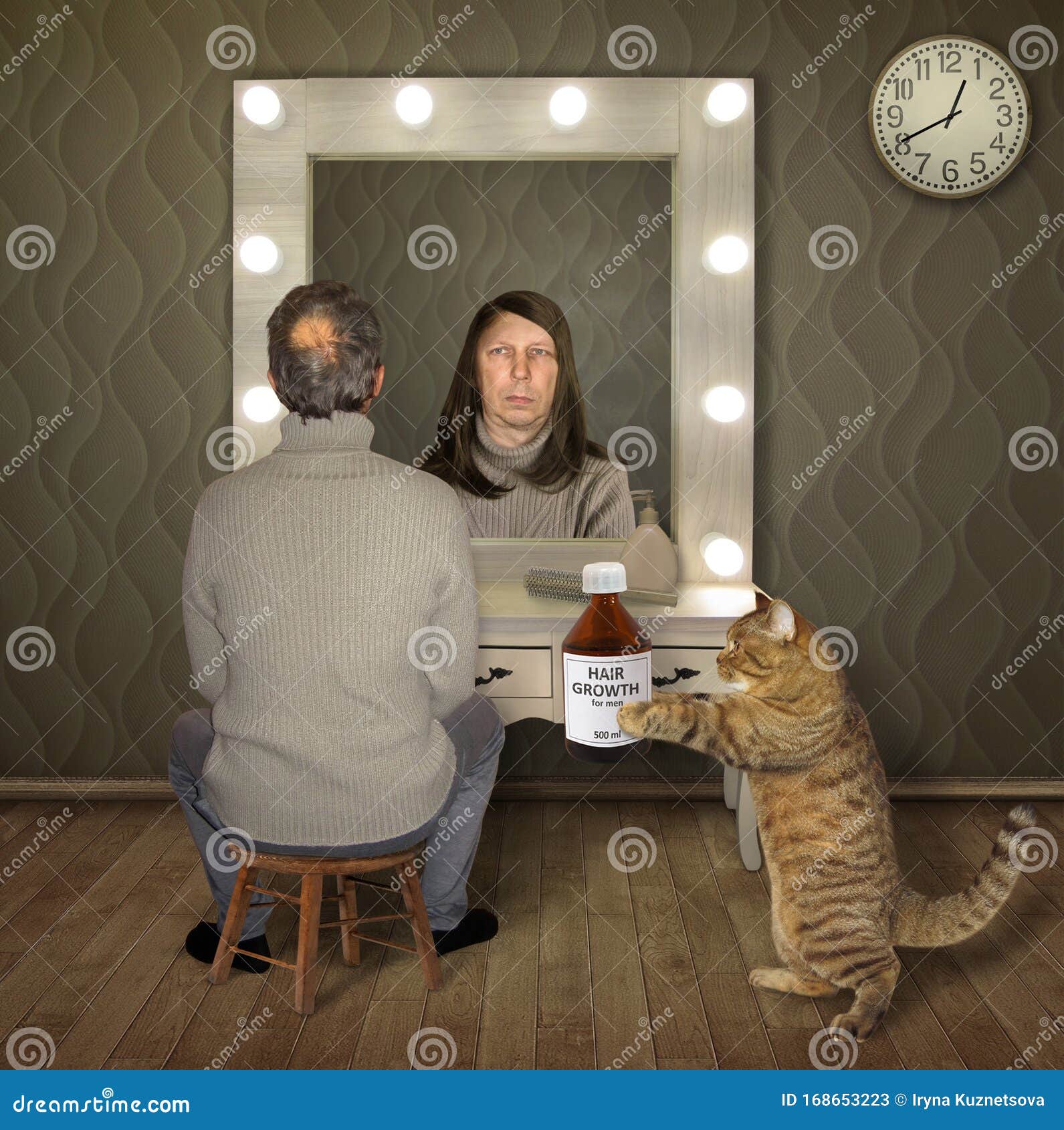 Homme Et Chat Avec La Croissance Capillaire Image Stock Image Du Reve Chat Homme Et Chat Avec La Croissance Capillaire Image Stock Image Du Reve Chat