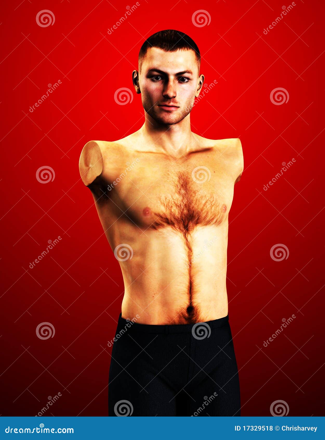 Homme sans bras photo stock. Image du conceptuel, torse 17329518