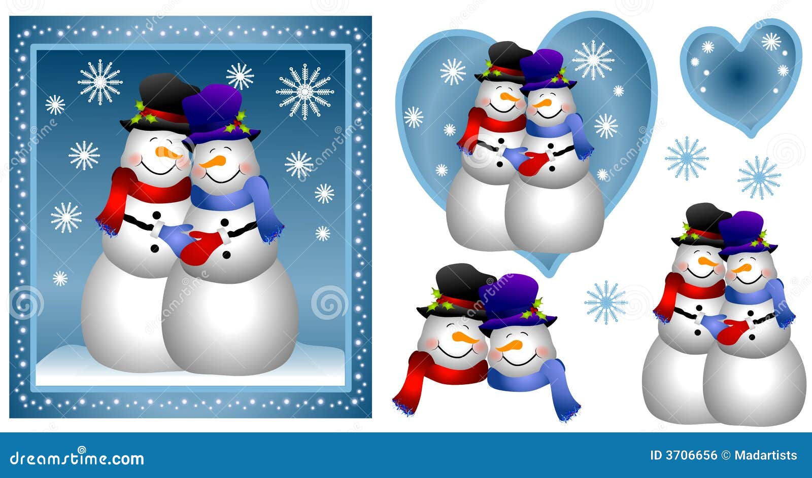 Homosexual Snowman Couple Card Royalty Free Stock Image