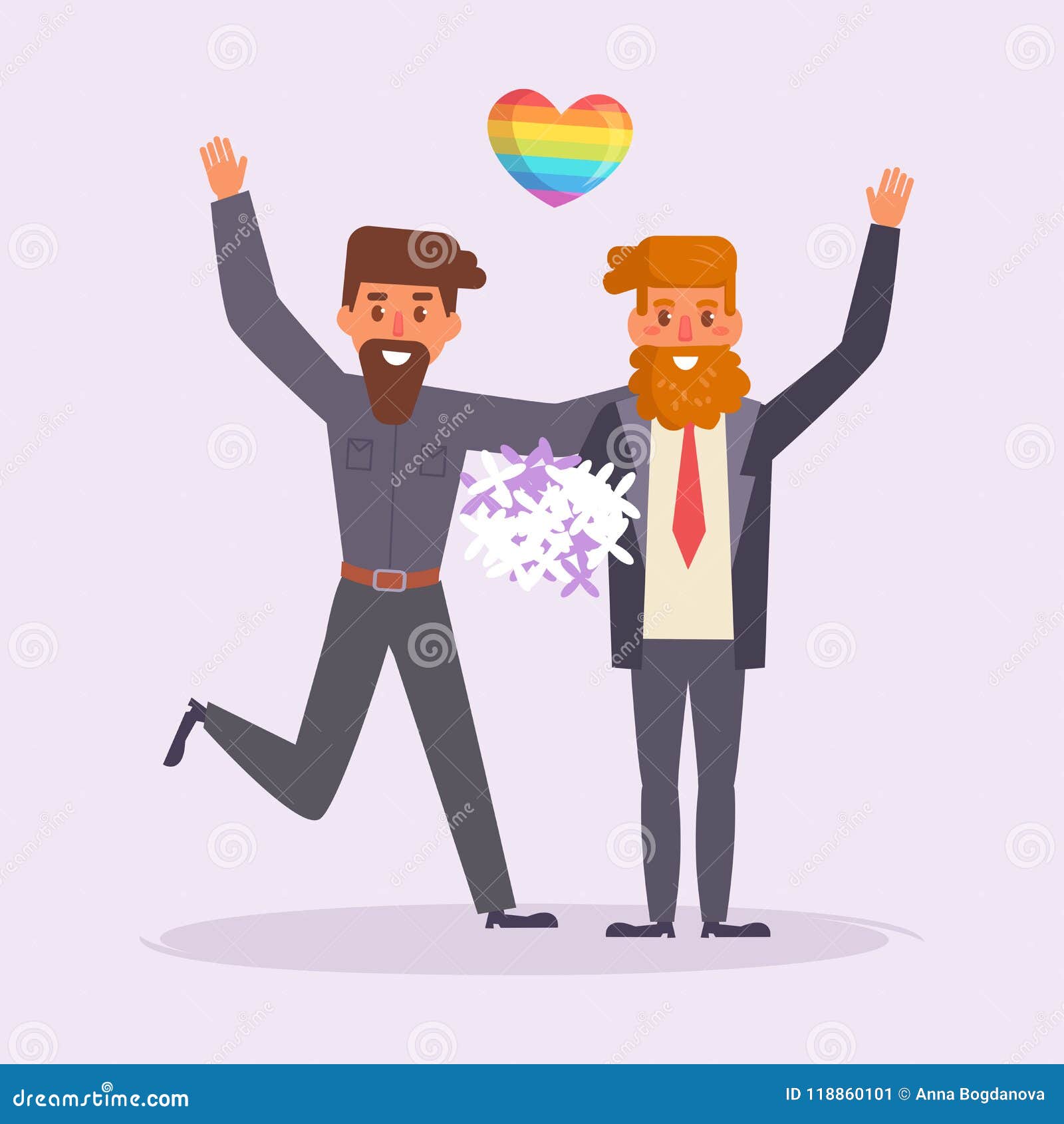 Homosexueller Hochzeit Vektor karikatur Lokalisierte Kunst LGBTQ