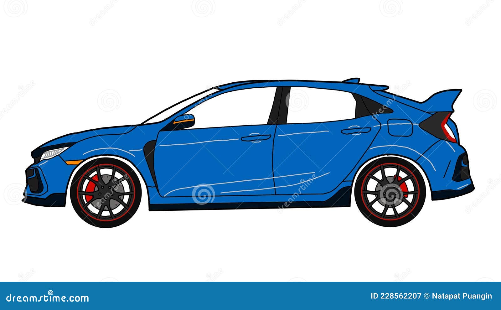 Honda Civic Si Coupe (2012-15) da Vinci Sketch Art Print | DolanPaperCo