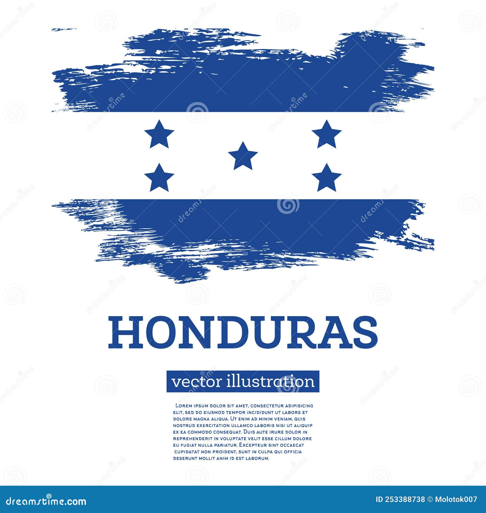 Honduras Flag with Brush Strokes. Independence Day Stock Vector ...