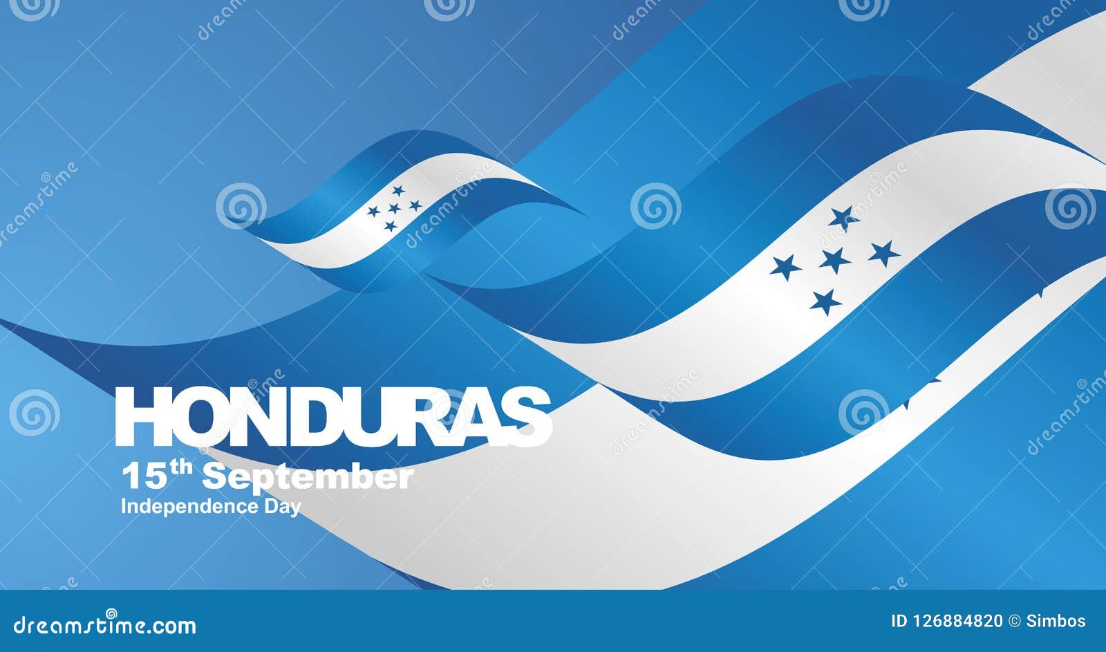 Honduras Independence Day Flag Ribbon Landscape Background Stock Vector ...