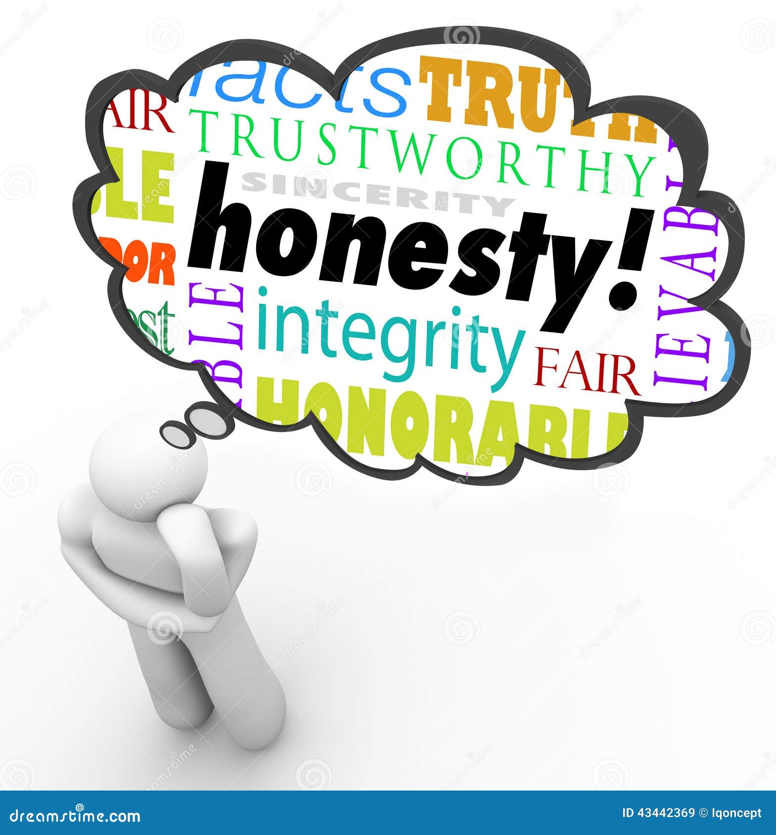 honesty sincerity virtue words integrity thinker thought cloud