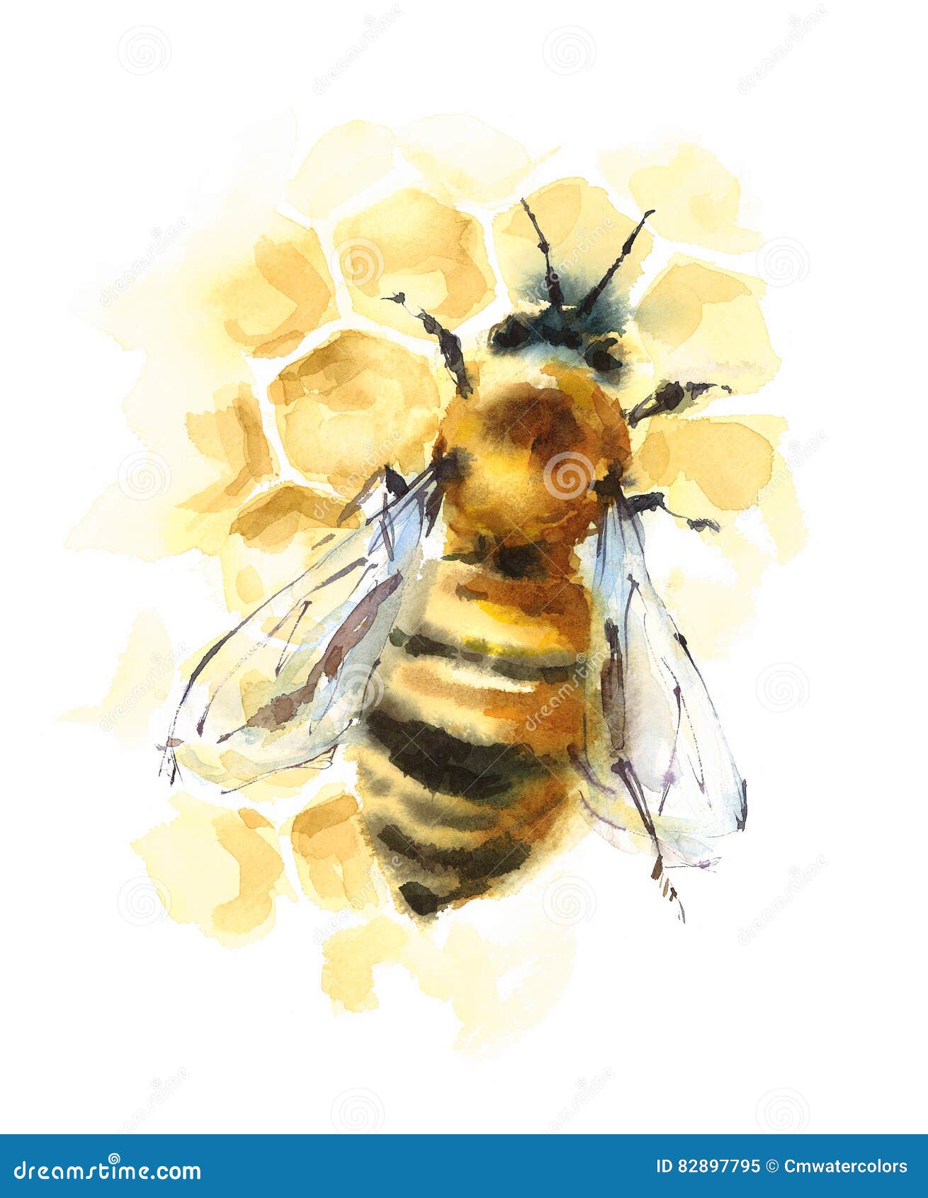 Watercolor Honey Bee Farmhouse Decor Png Graphic by