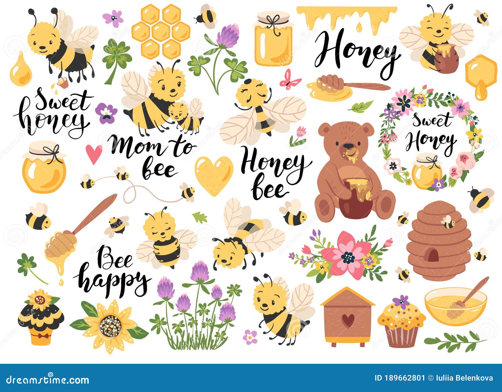 honey, bees, quotes and beekeeping set