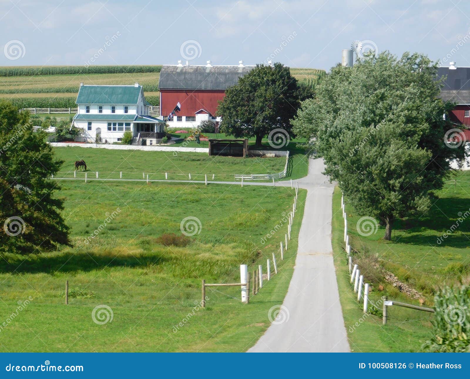 Honey Brook Countryside Amish Farm Stockfoto Bild von schön, chester