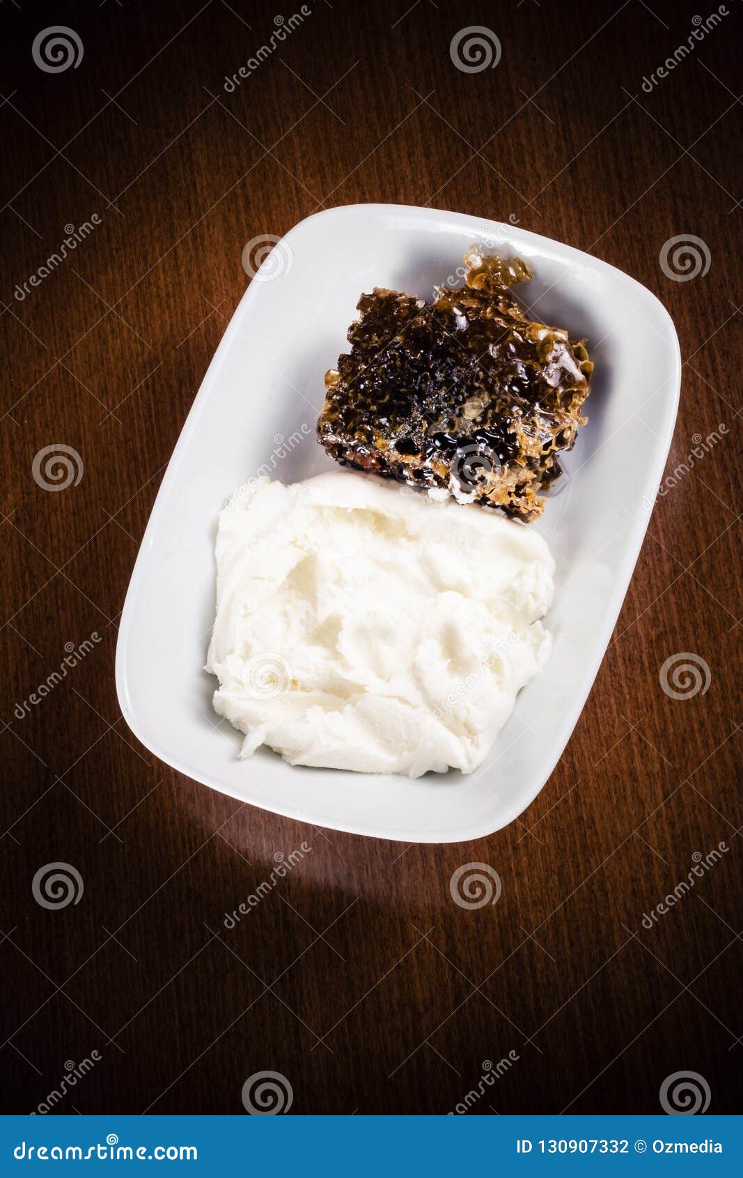 Honey and Butter Cream in White Plate Stock Photo Image of beautiful
