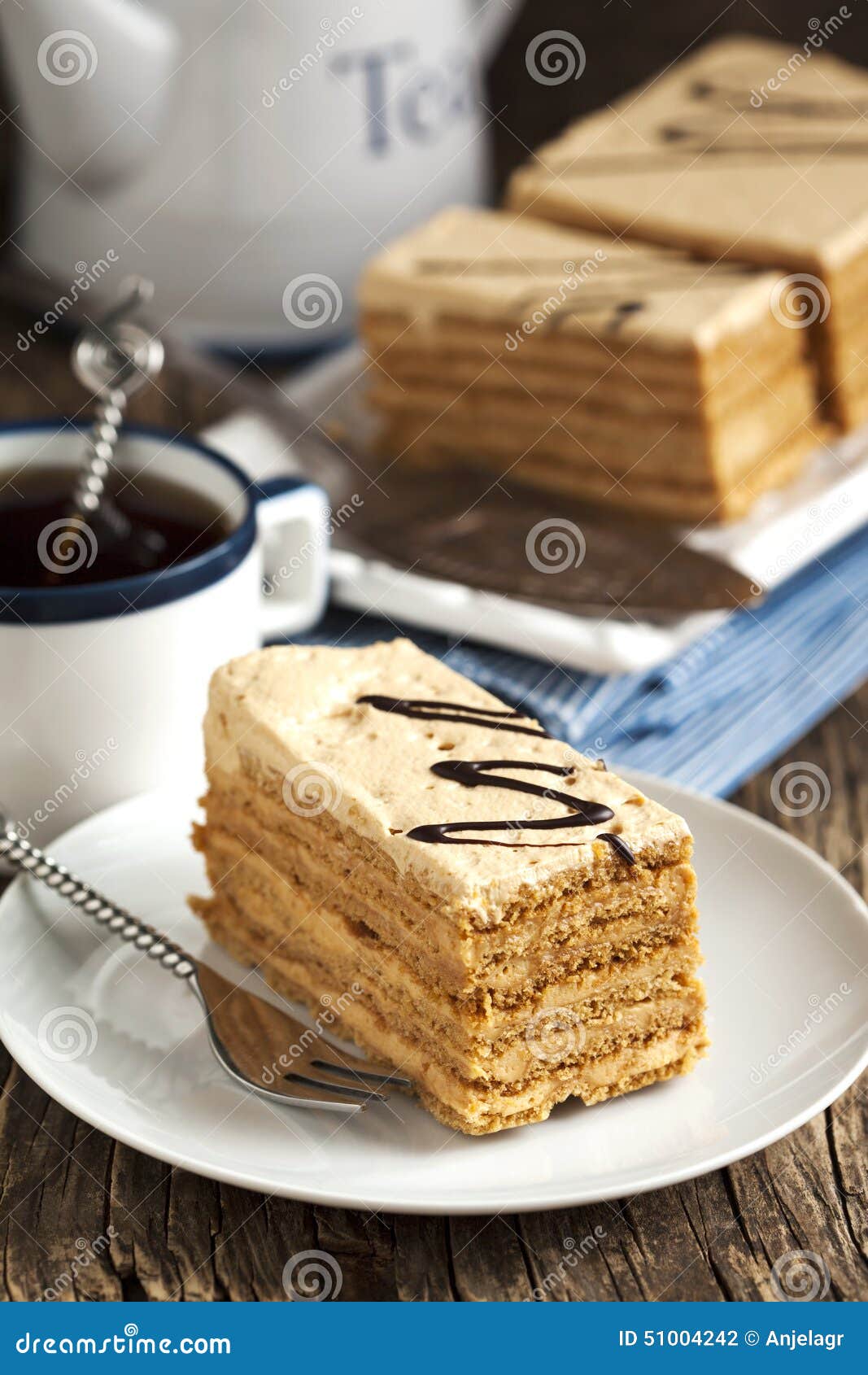Honey Cake with Cream of Condensed Milk Stock Photo Image of sugar