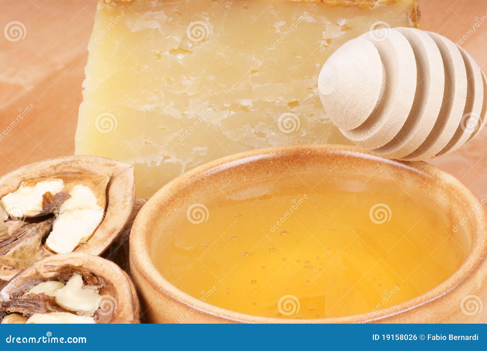 Honey, cheese and walnuts stock photo. Image of sweet 19158026