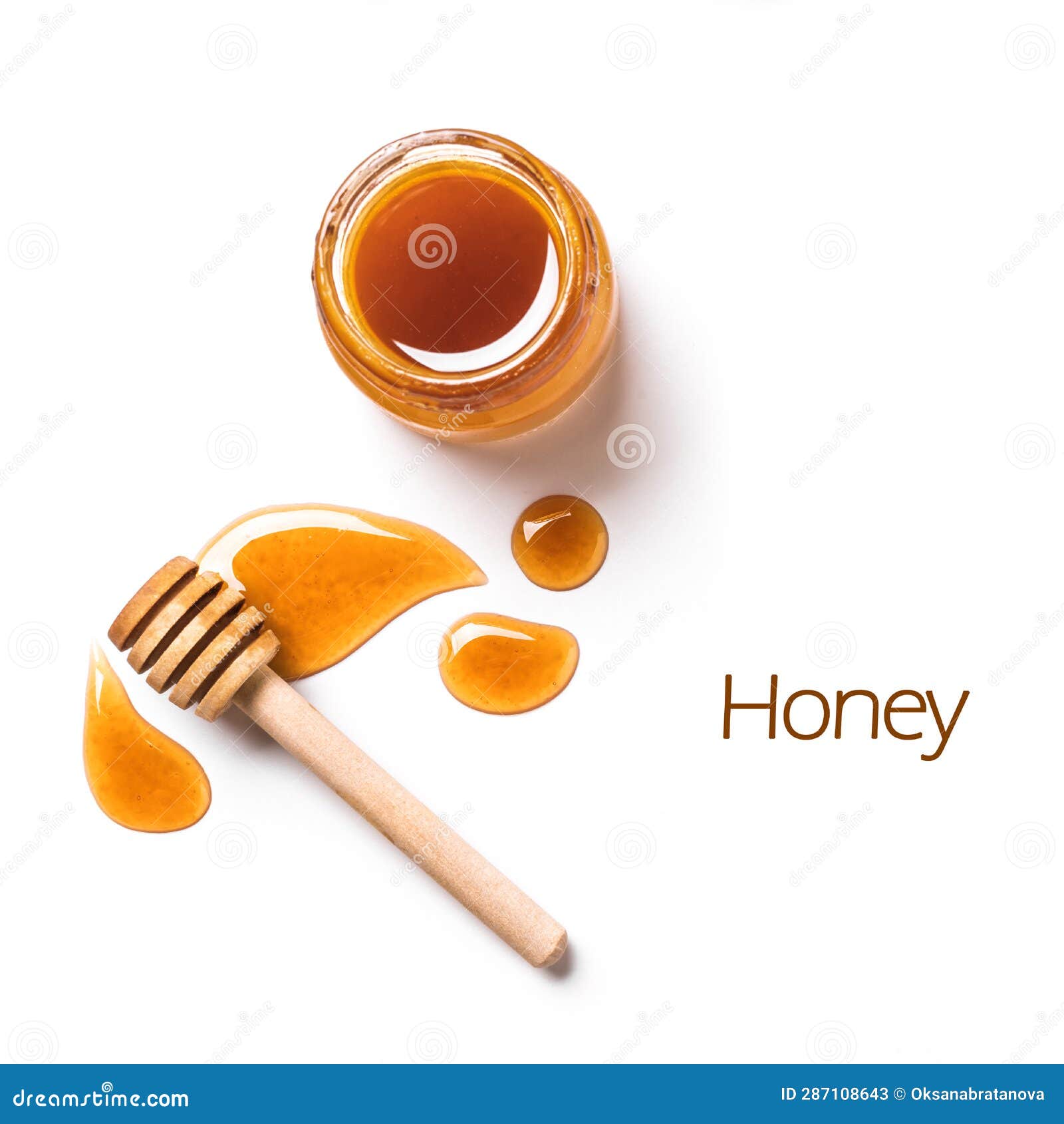 Honey Drops and Honey Dipper Stock Image Image of food, nectar 287108643