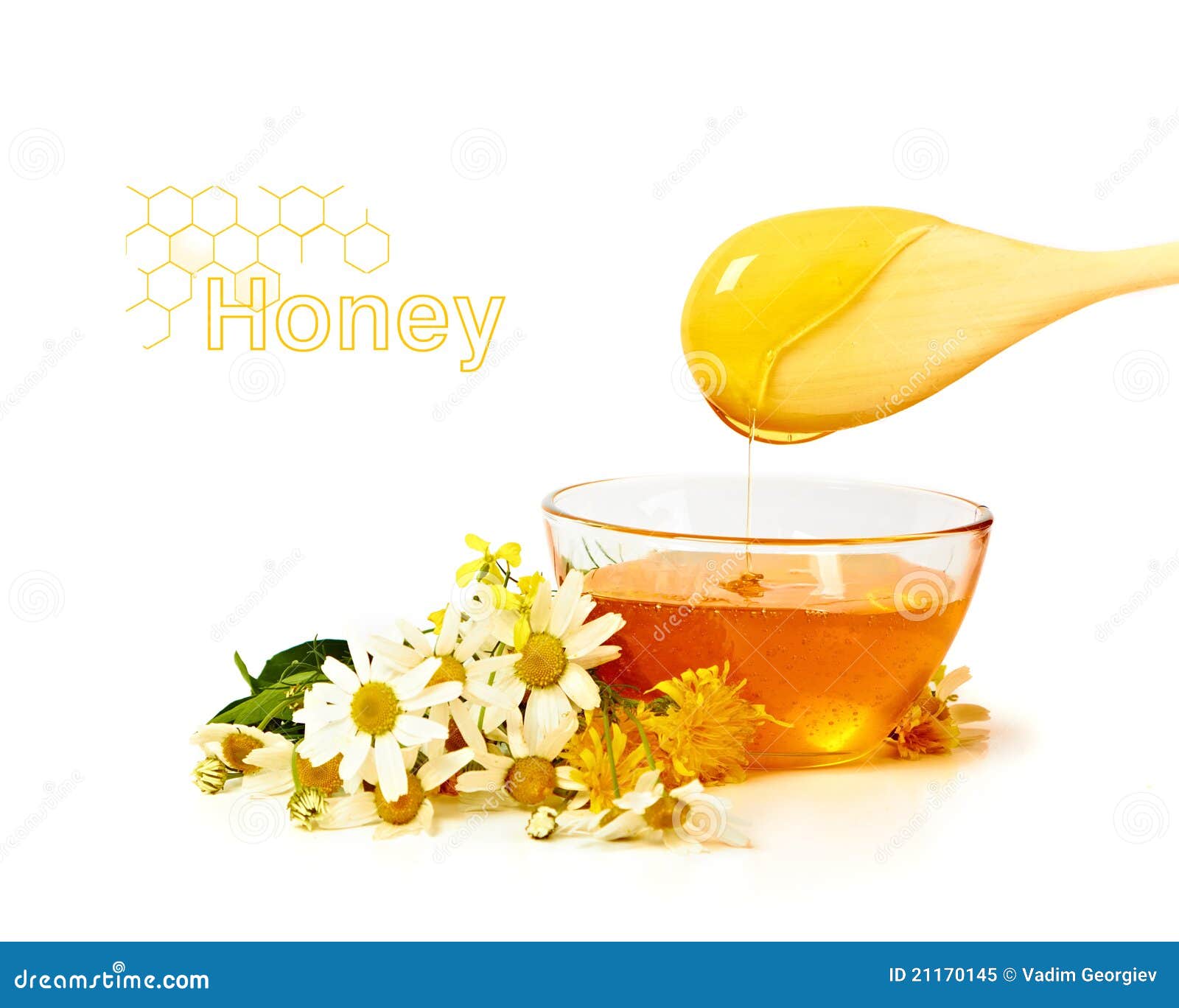 Honey with flowers stock image. Image of care, pouring 21170145