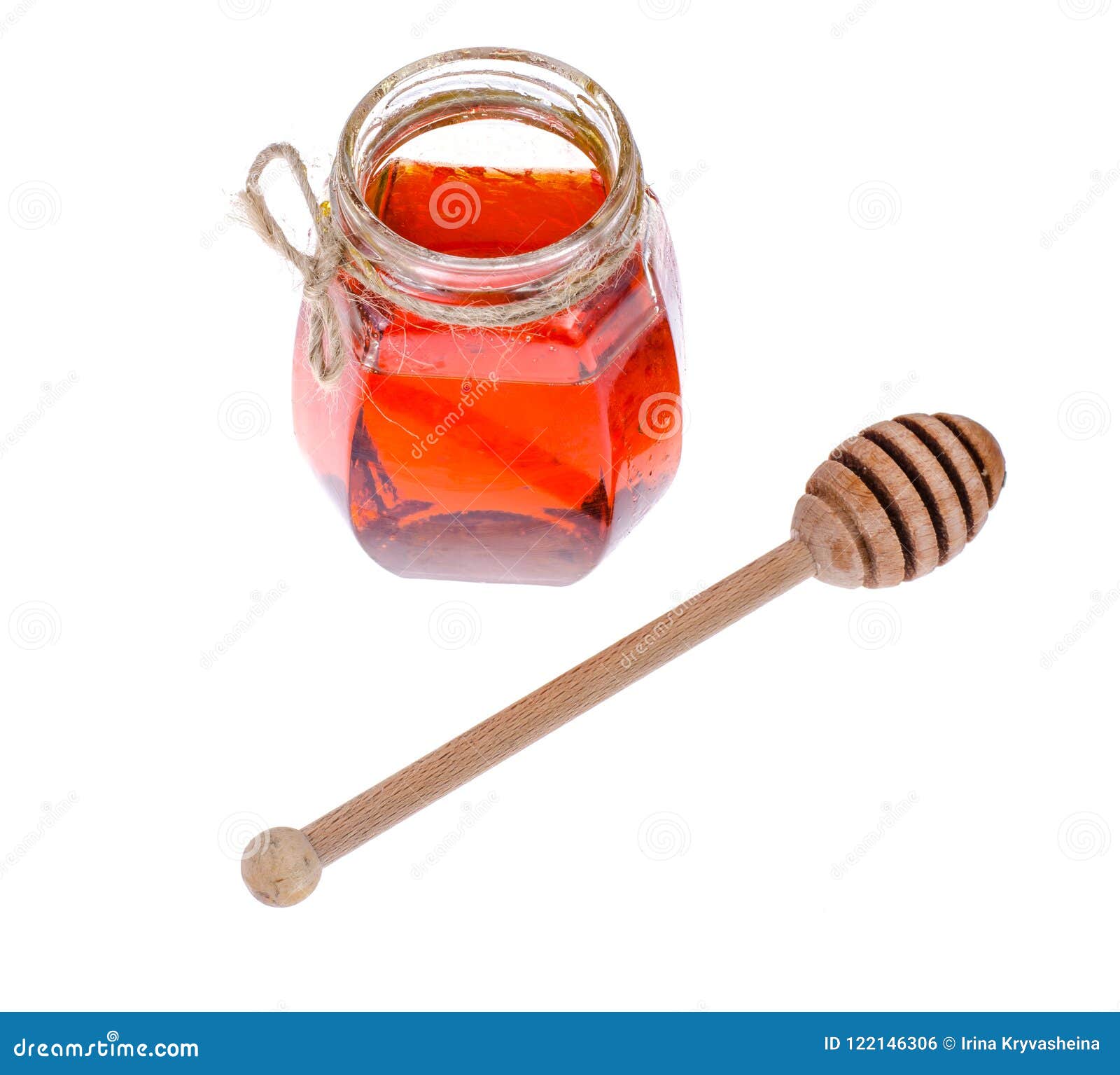 Honey in glass jar stock photo. Image of food, ingredient 122146306