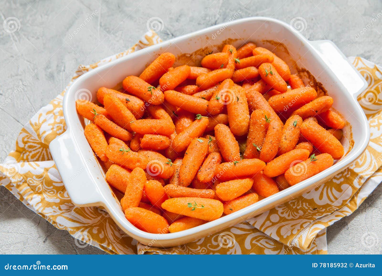 Honey Glazed Baby Carrots with Thyme Stock Photo Image of lunch