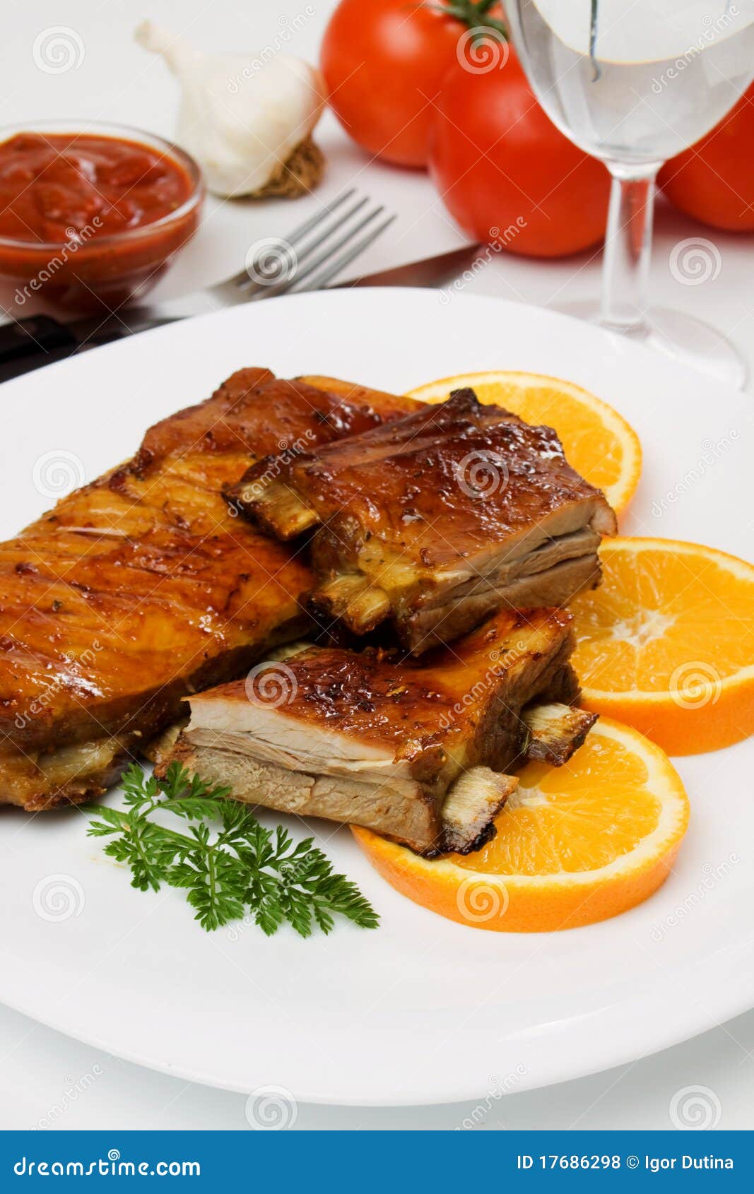 Honey Glazed Barbecued Ribs Stock Photo Image of cooked, veal 17686298
