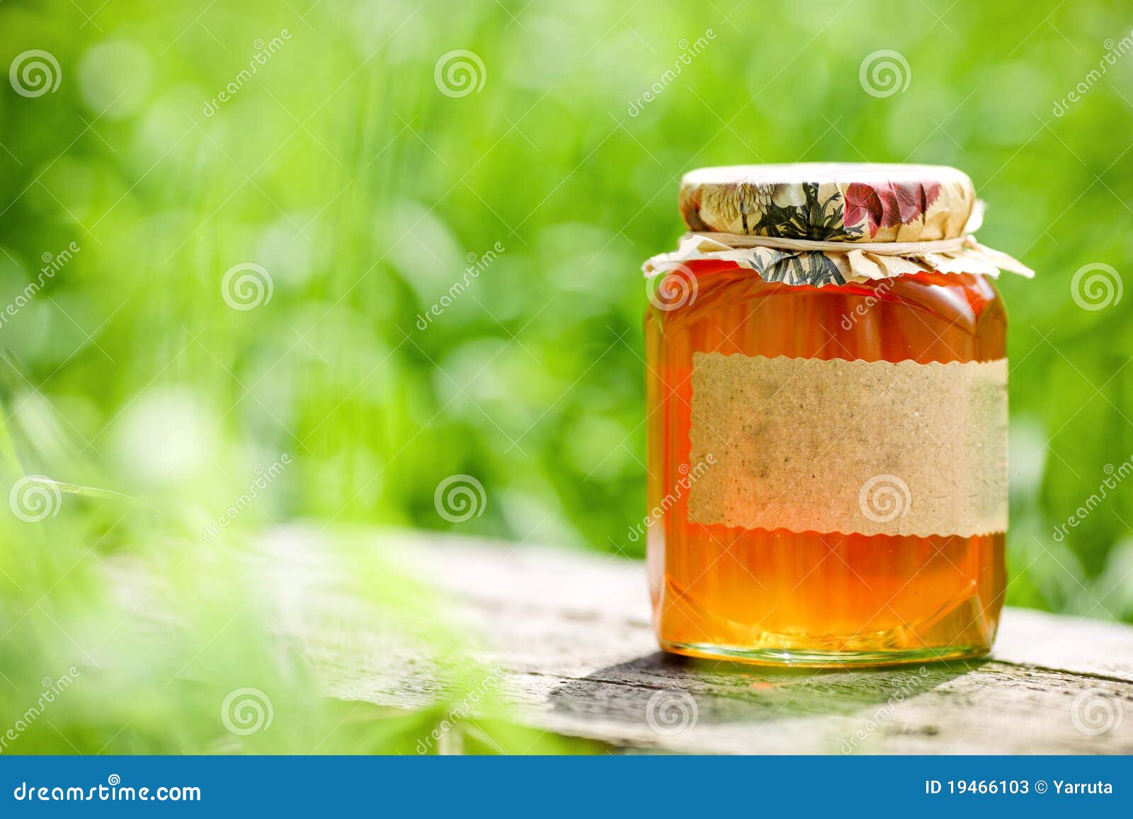Honey jar stock image. Image of wooden, outside, green 19466103