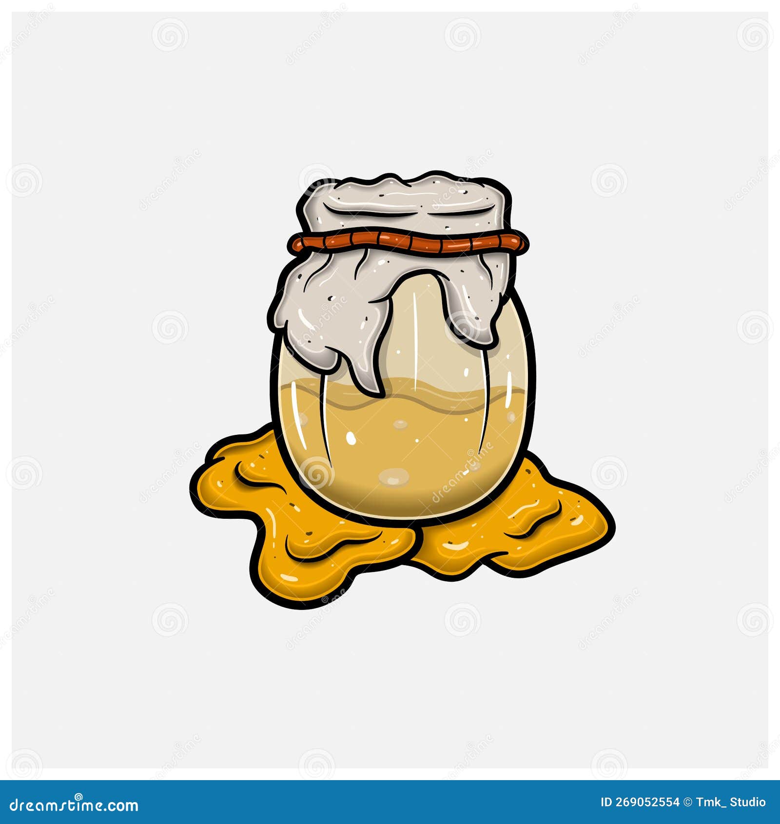 Honey on Jar Cartoon with Simple Gradient and Details Stock Vector Illustration of packing
