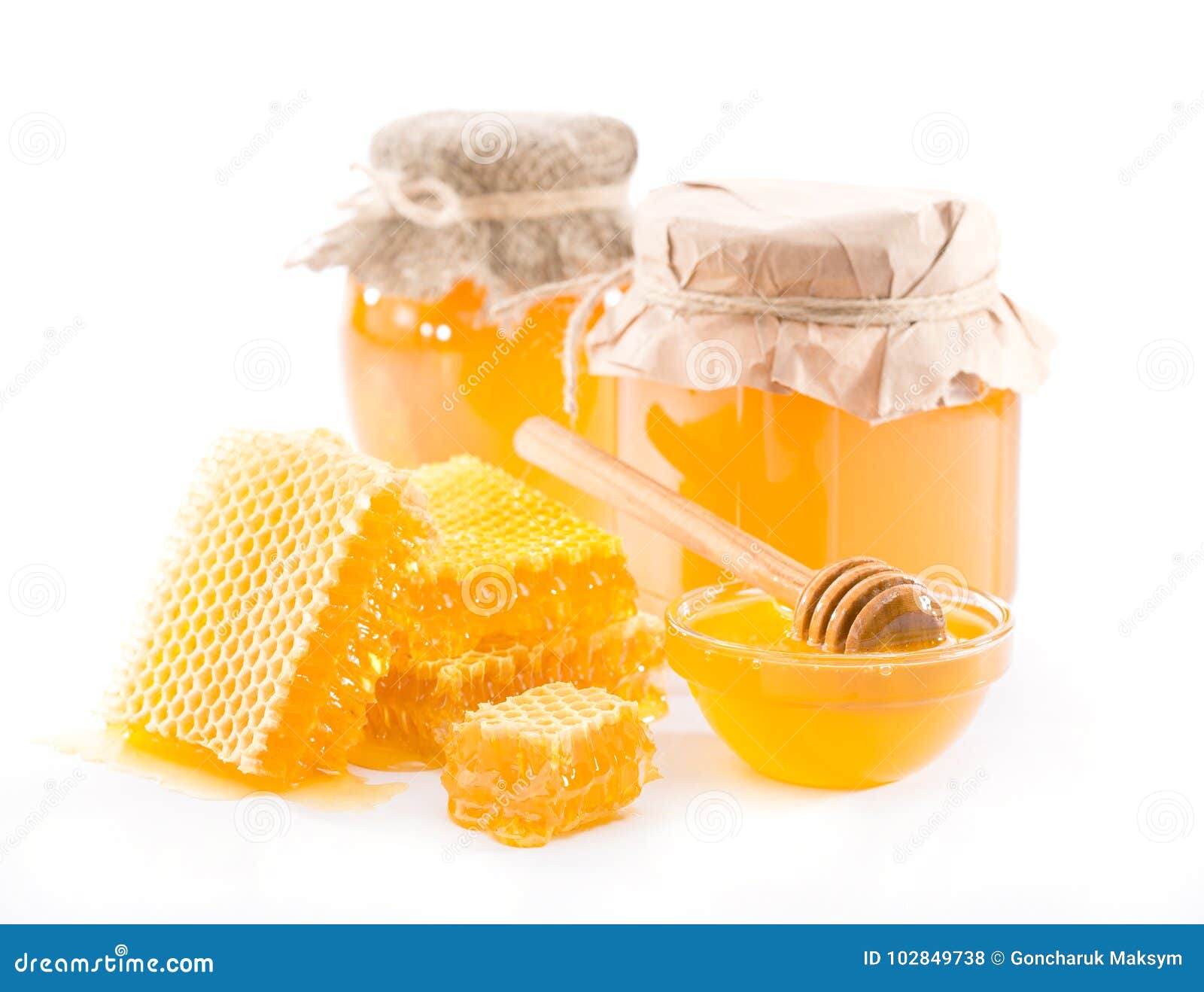 Honey Bee Wax Honeycomb Stock Photo