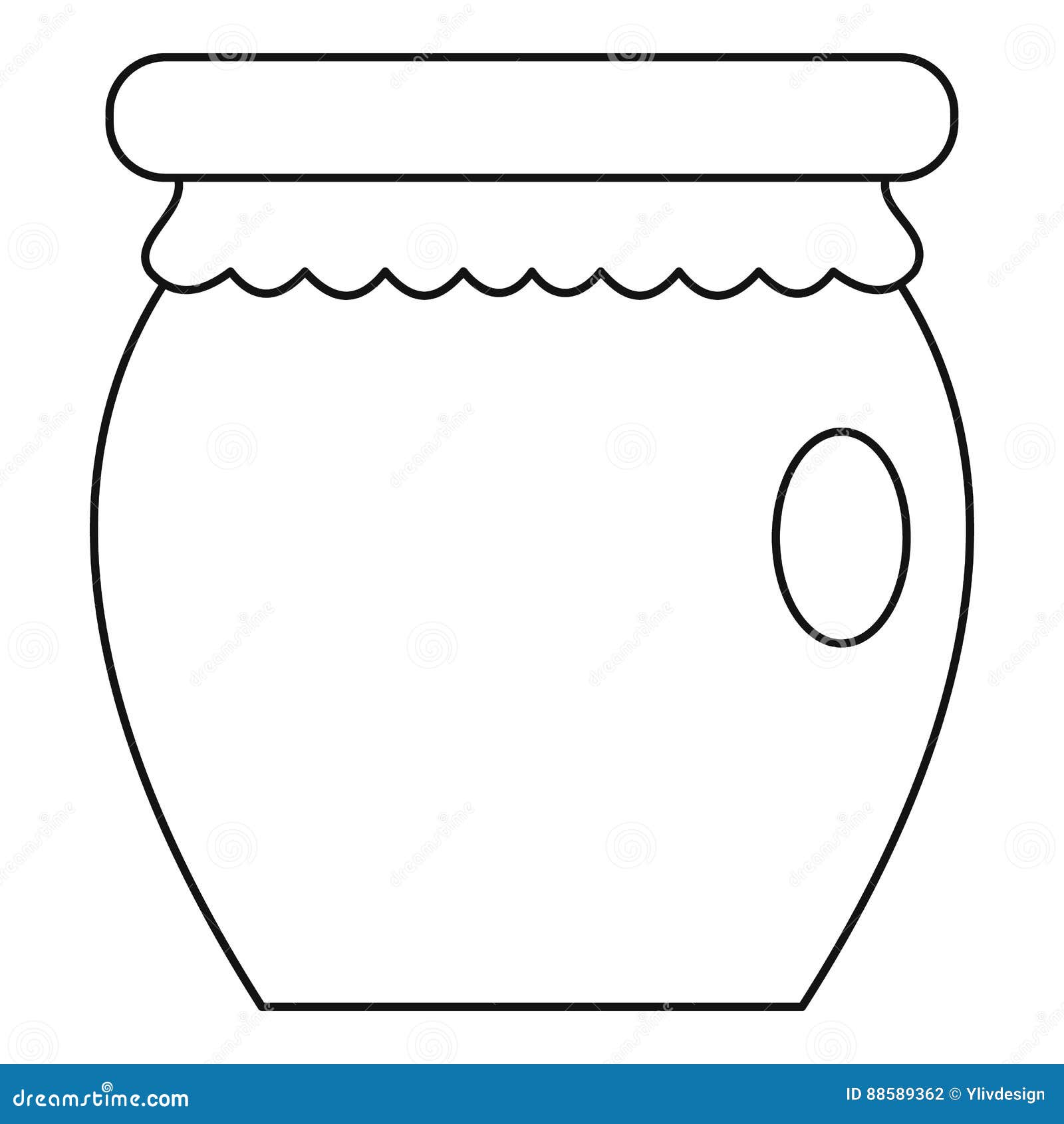 Honey Jar Pot Icon, Outline Style Stock Vector - Illustration of