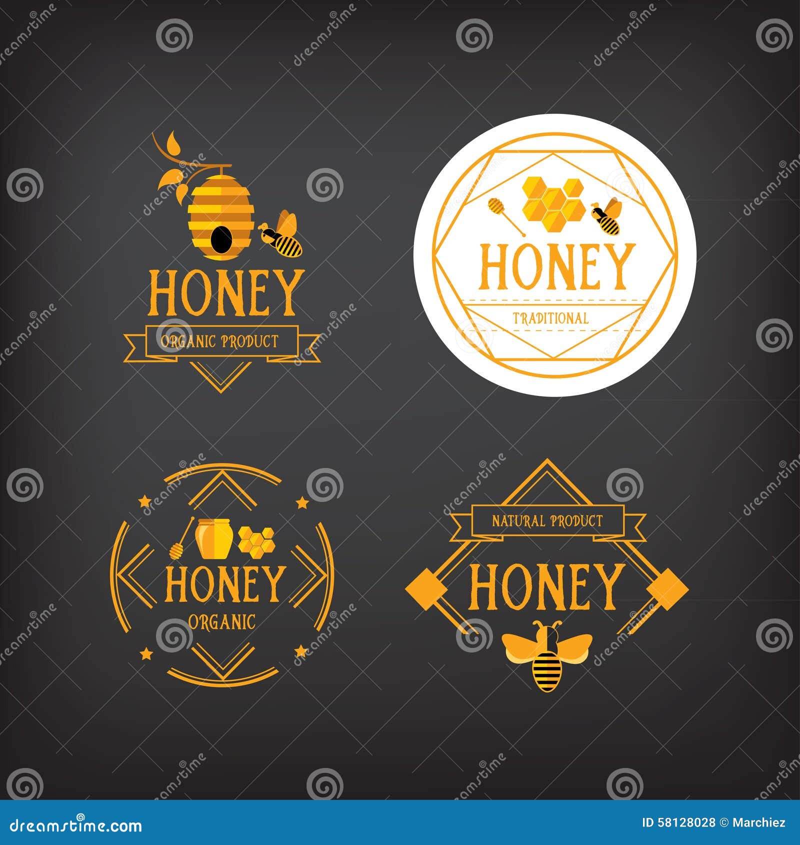 honey label . bee badge.