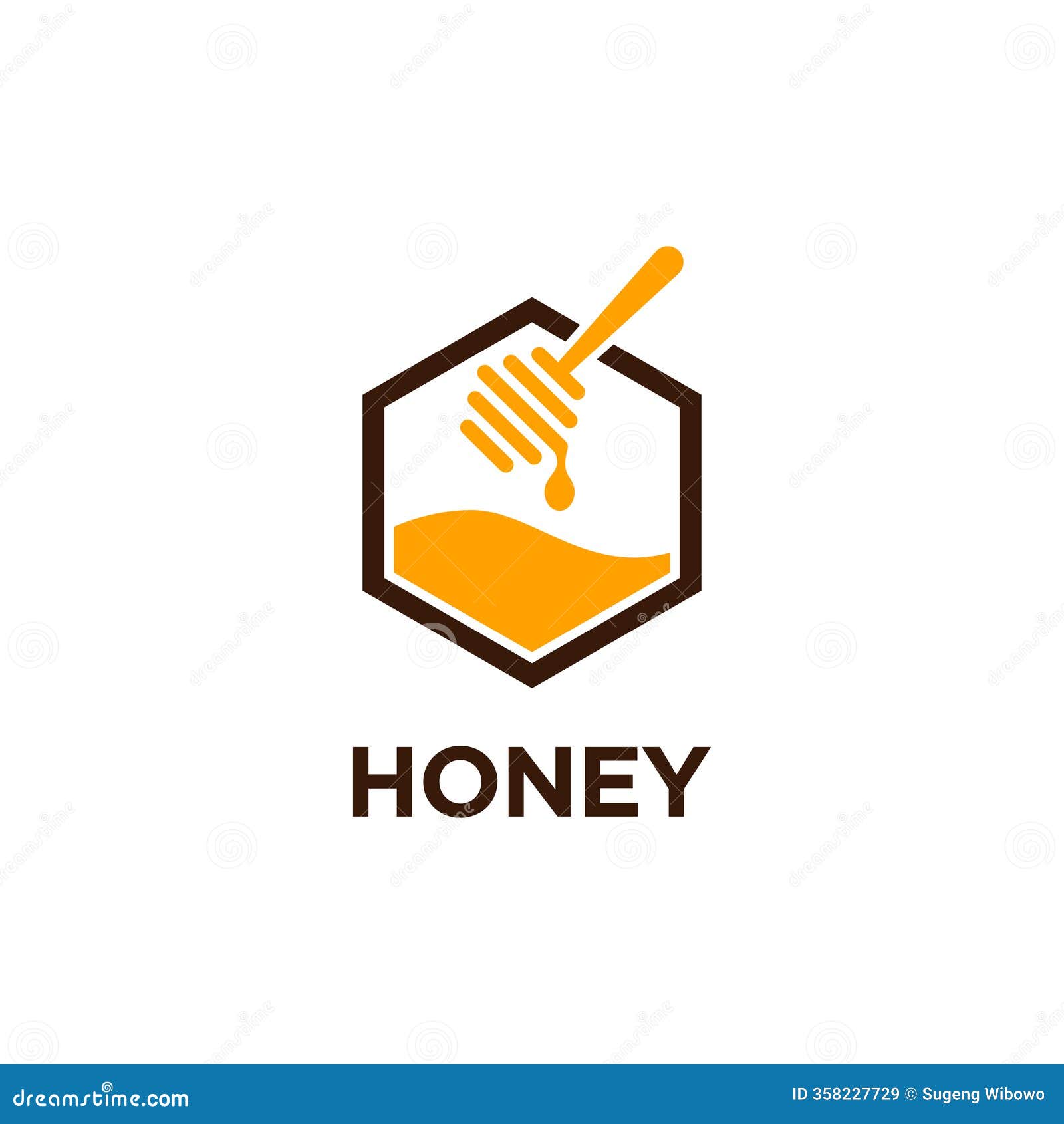 Honey Logo Featuring a Hexagonal Stock Vector - Illustration of