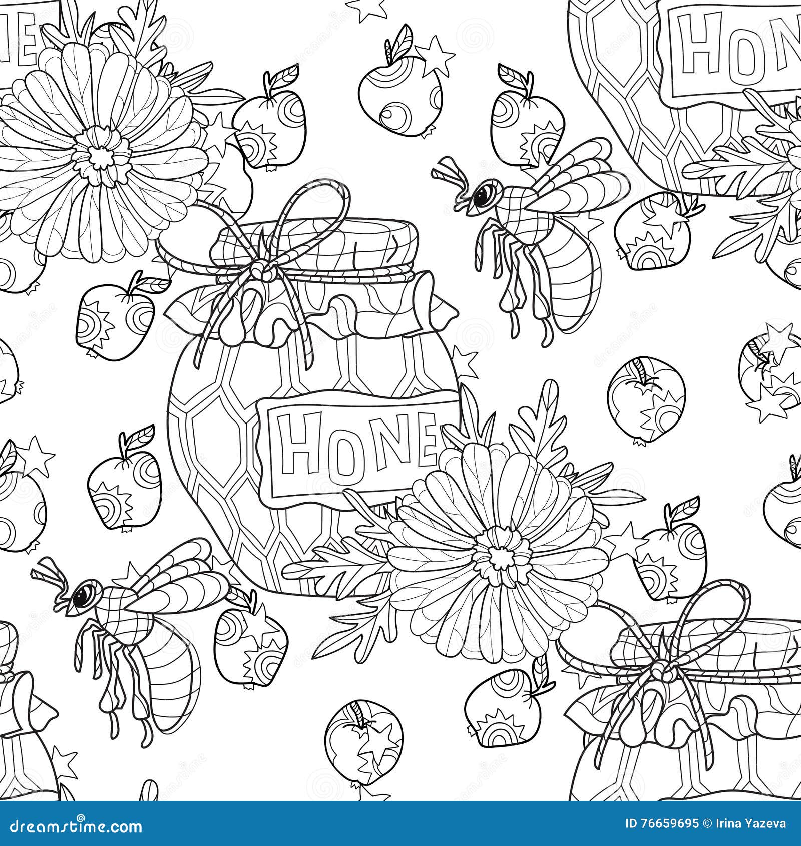 Bee Adult Coloring Pages