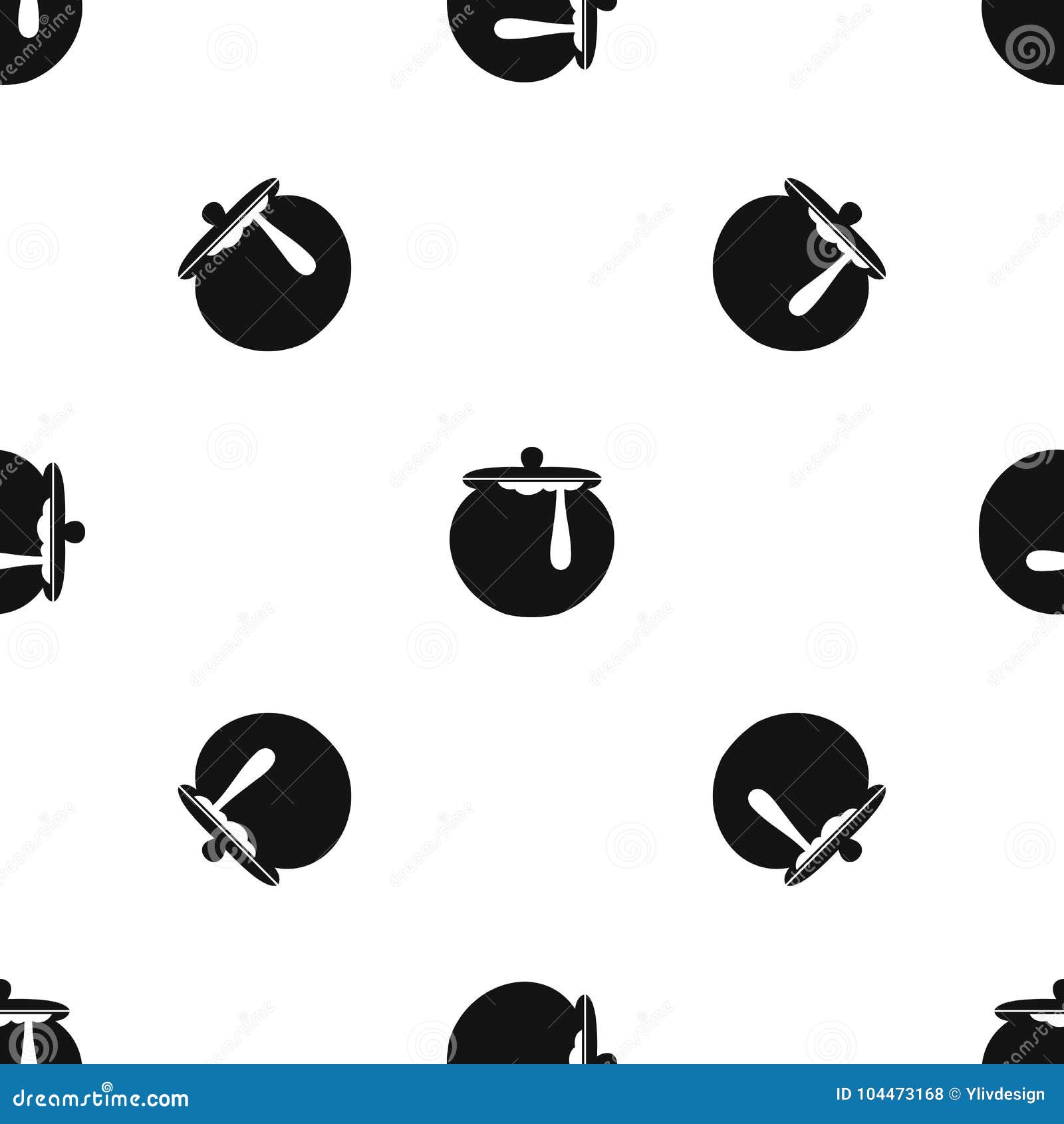 Honey Pot Pattern Seamless Black Stock Vector - Illustration of drop