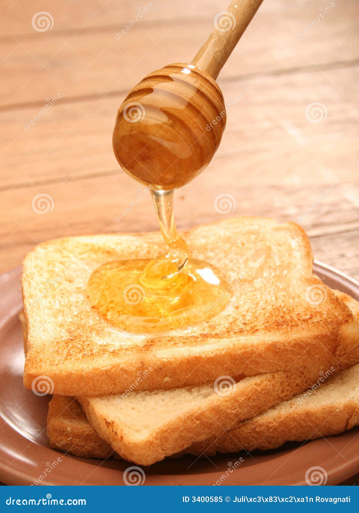 Honey Pouring Over Toast Bread Stock Image Image of bread, comb 3400585