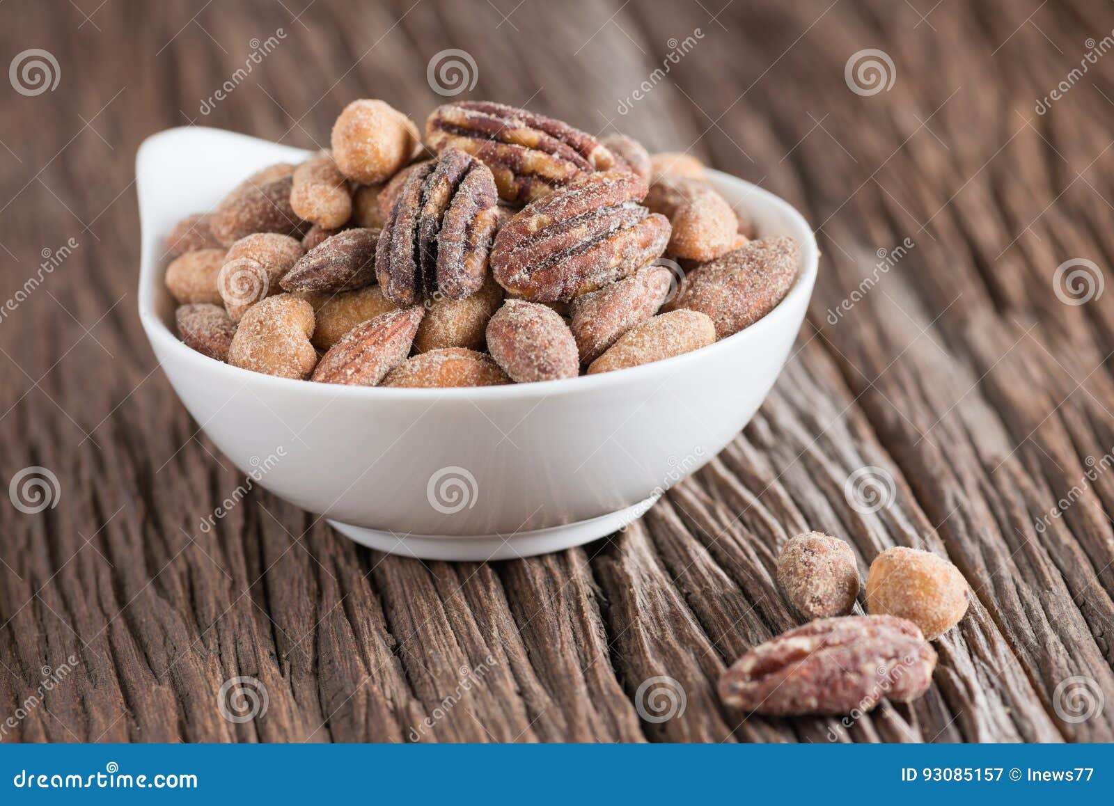 Honey Roasted Mixed Nuts in Bowl. Stock Image Image of healthy