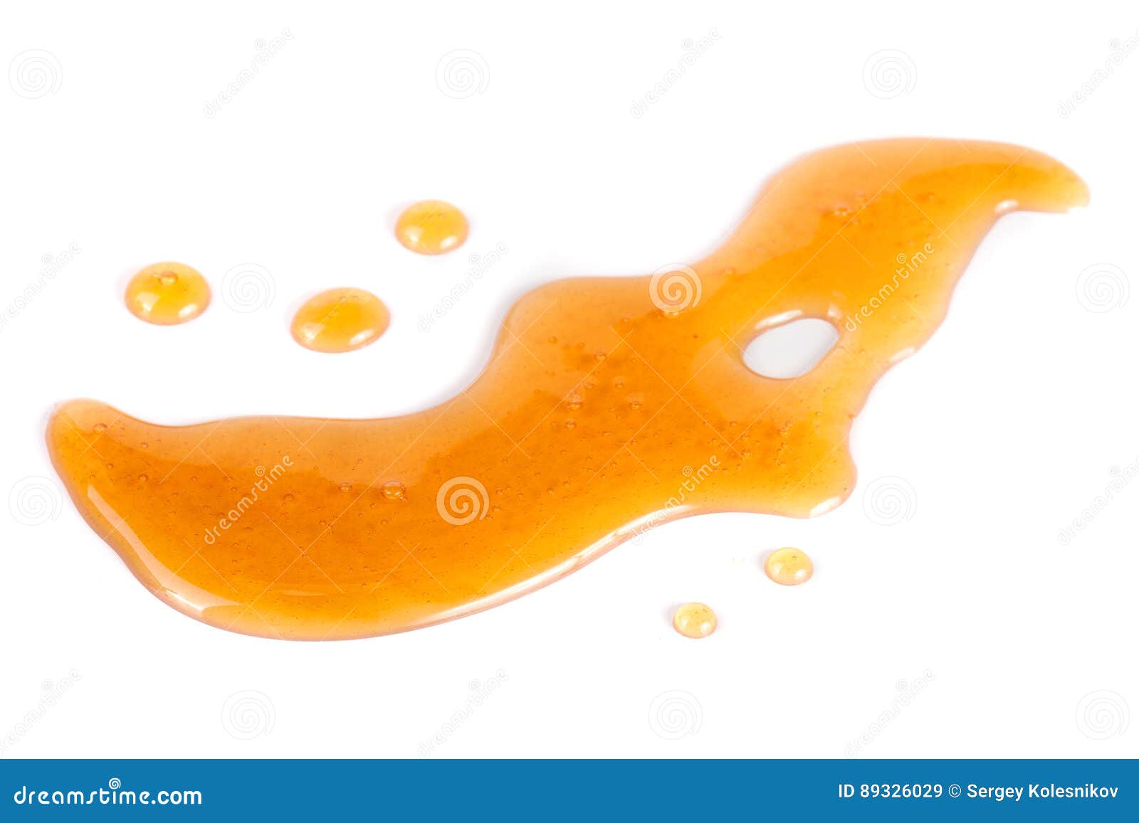 Honey Stain Isolated on a White Background Stock Image Image of