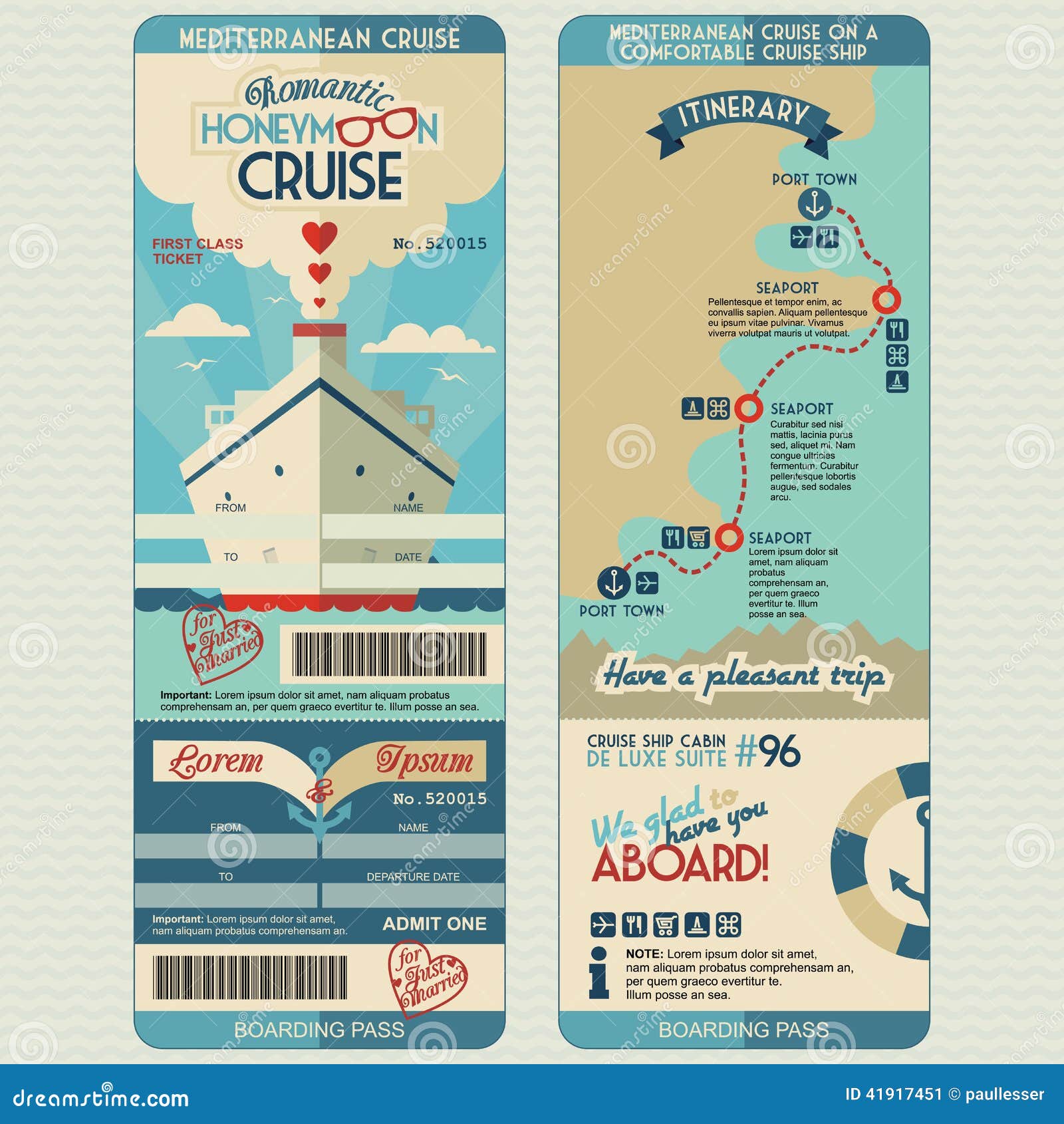 for just married. Flat graphic design template, face and back side