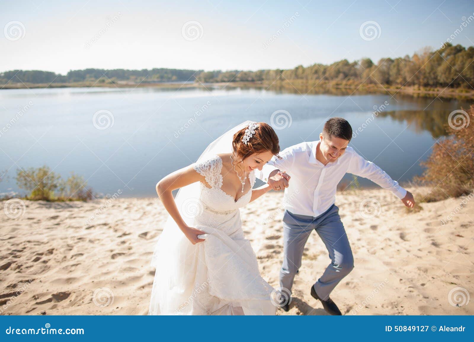 Honeymoon Of Just Married Wedding Couple Happy Bride Groom