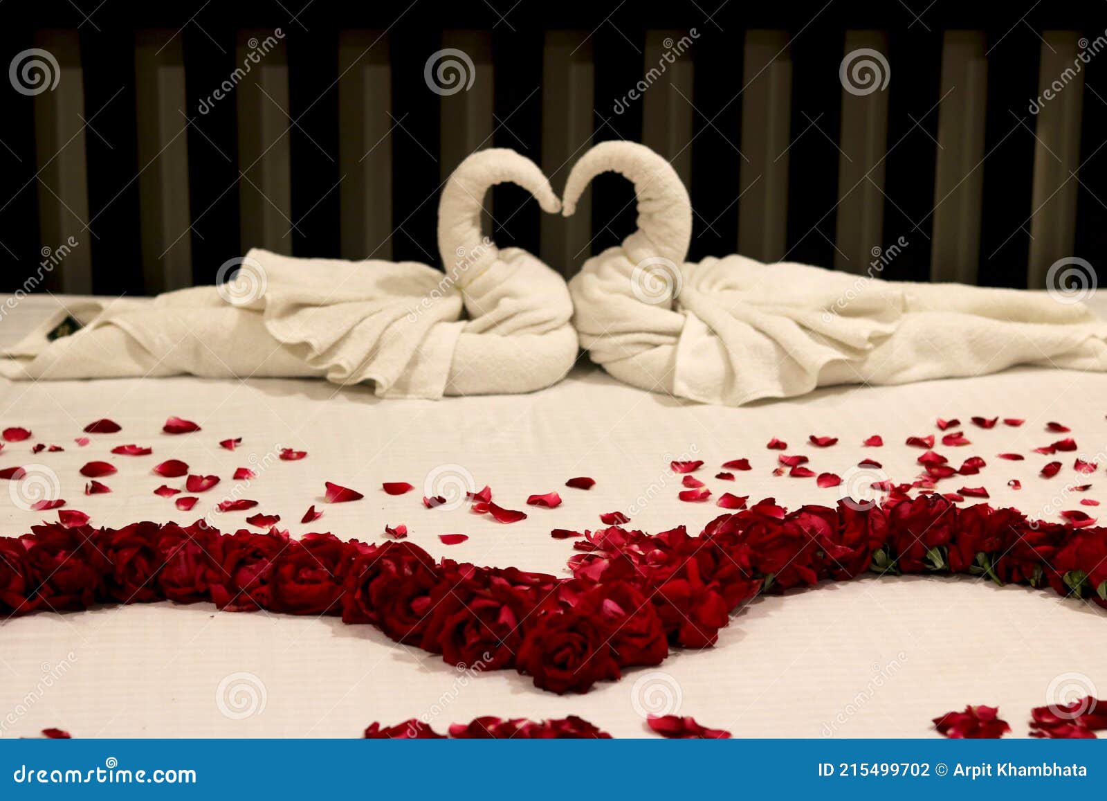 Honeymoon Room First Night Room Decoration Stock Photo - Image of ...