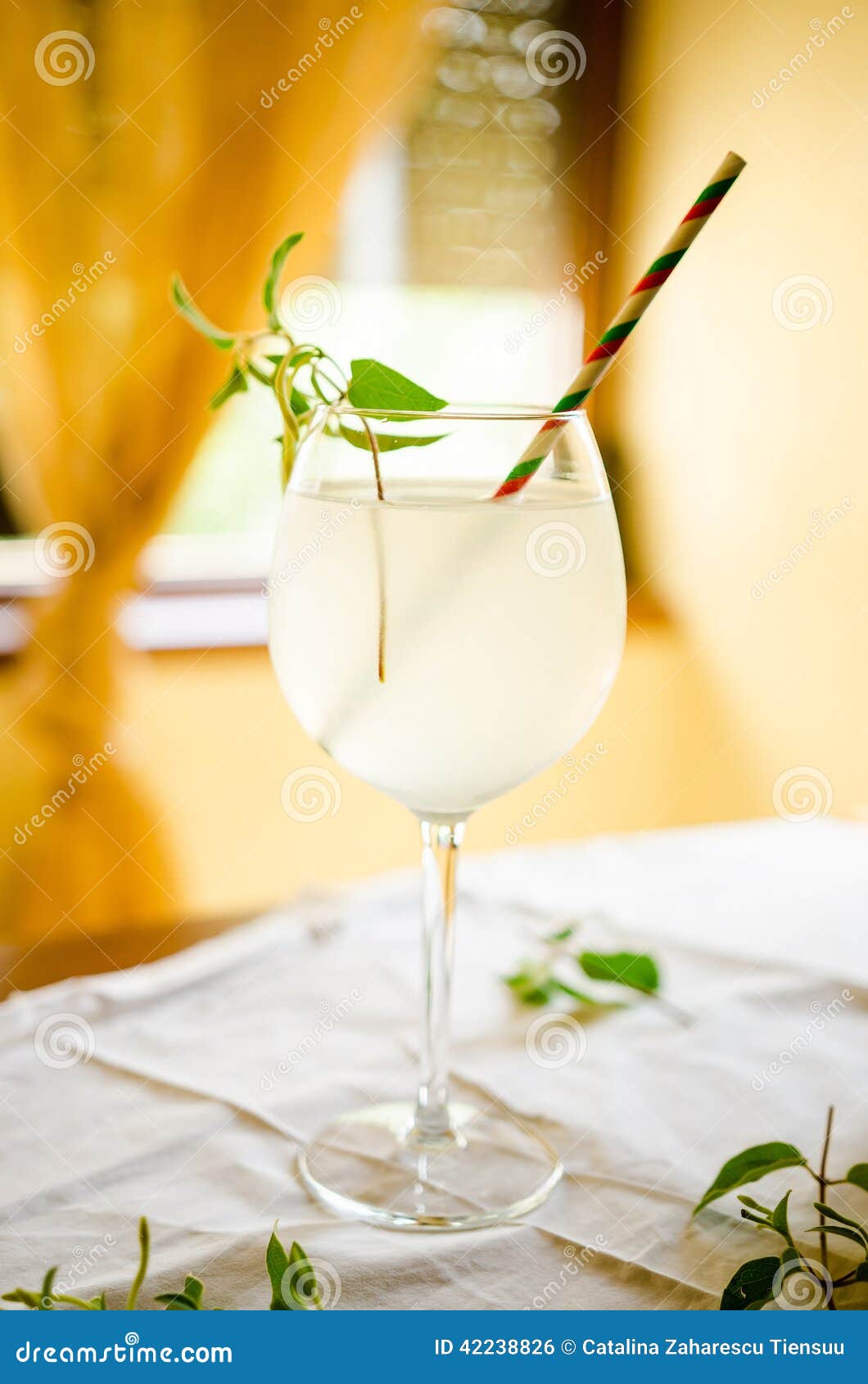 Honeysuckle Lemonade in Glass Stock Photo Image of mint, drink 42238826