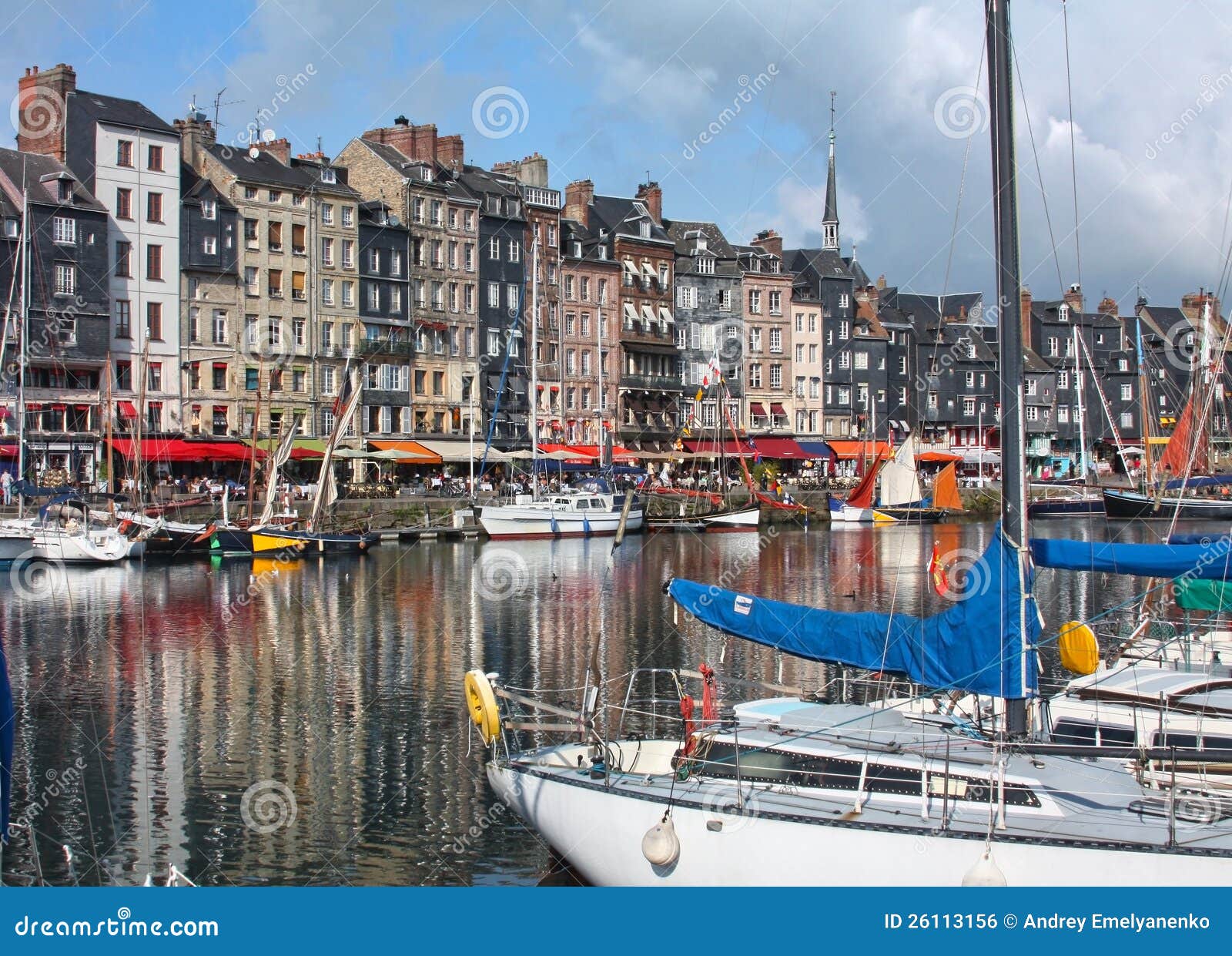Honfleur Harbour in Normandy. France. Stock Photo - Image of reflection ...