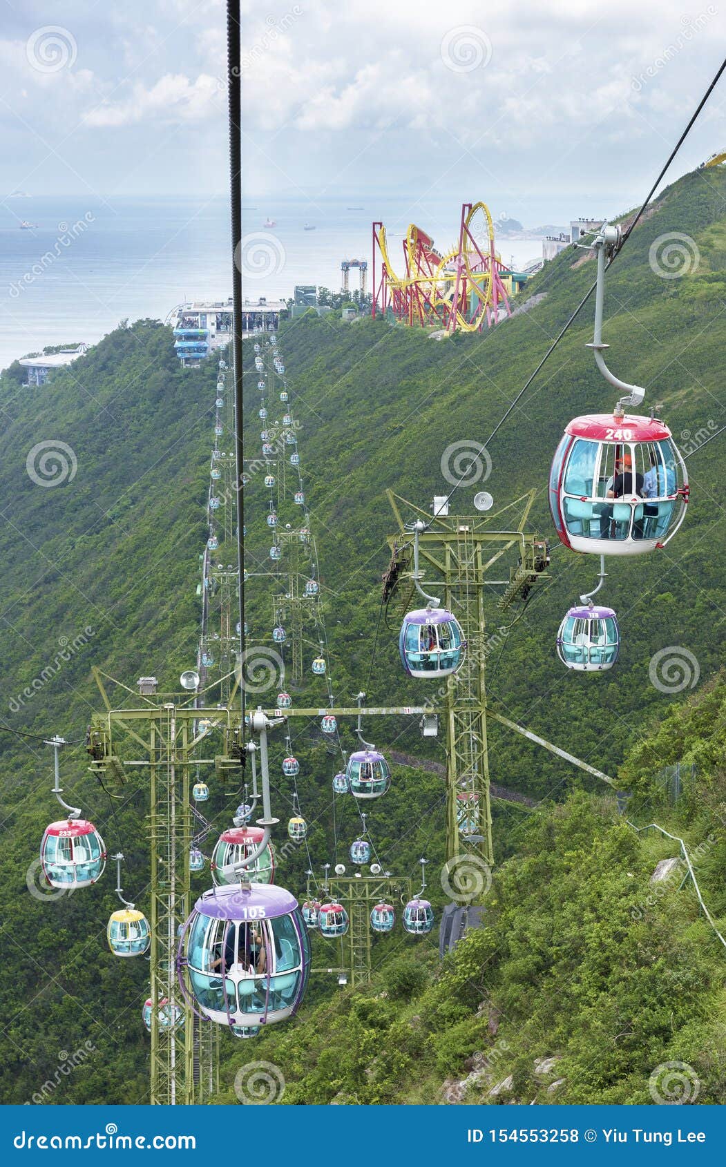 Cablecar in Ocean Park, Hongkong Editorial Stock Photo - Image of