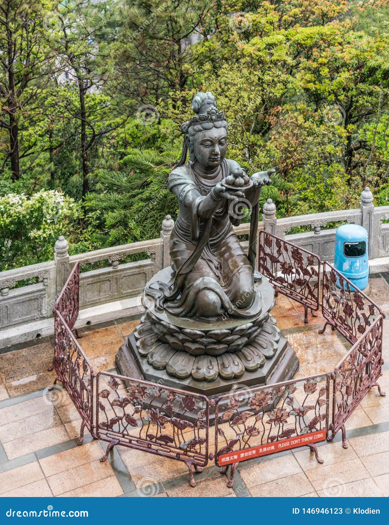 one of the six devas offering to tian tan buddha, hong kong china