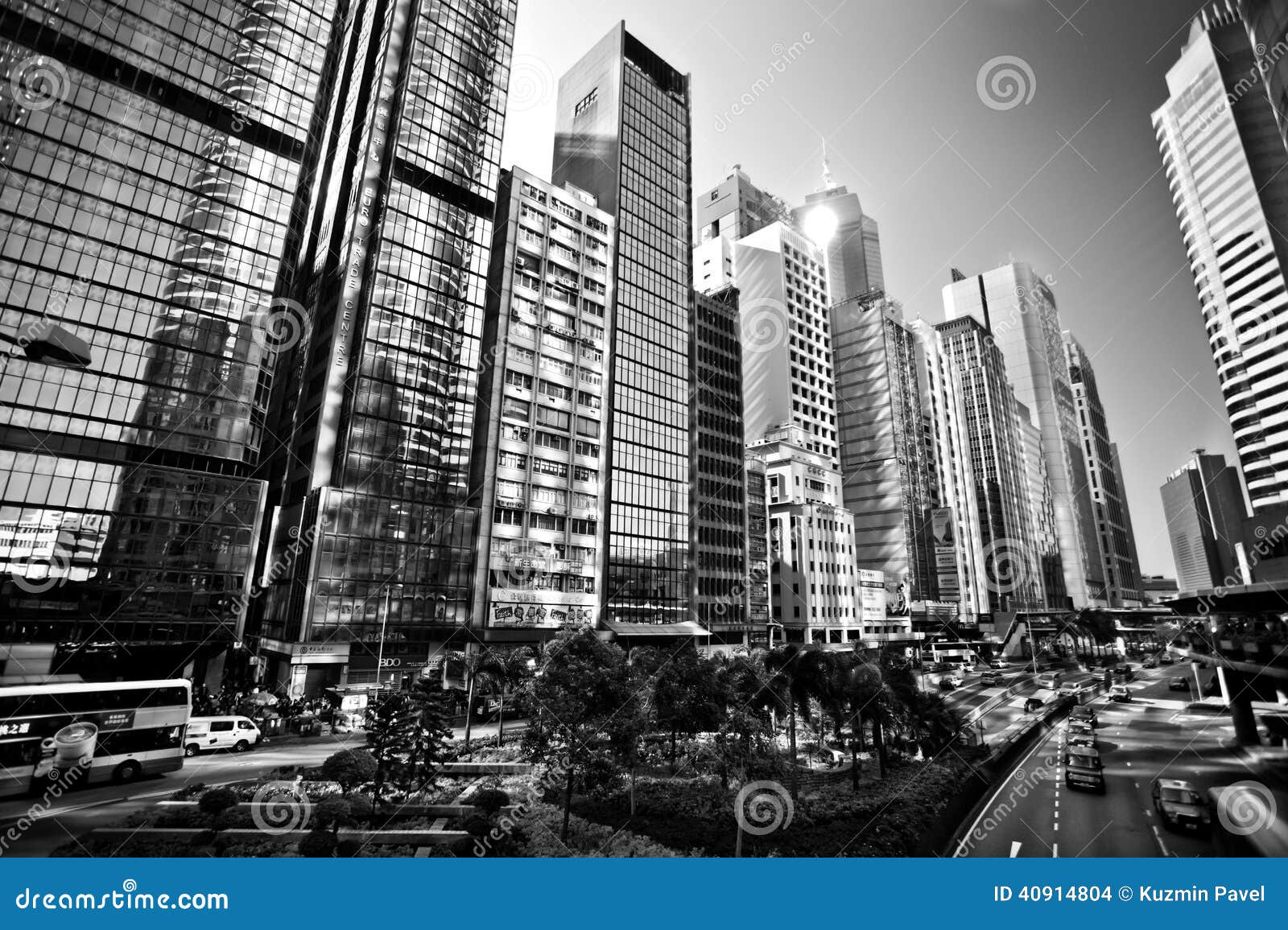 HONG KONG, CHINA - NOVEMBER 27, 2011: Aerial View on Street in Hong